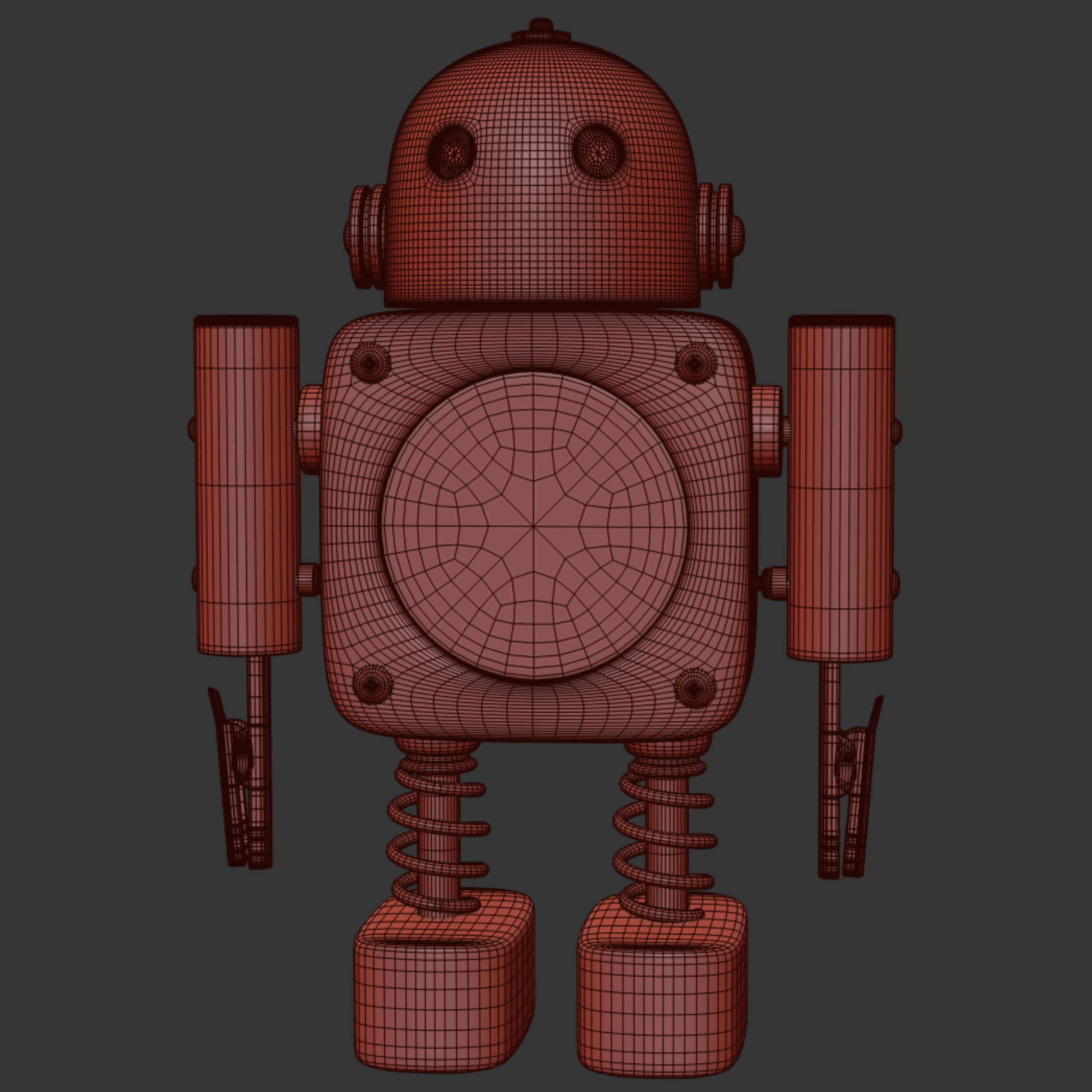 robot clock  3D model_4