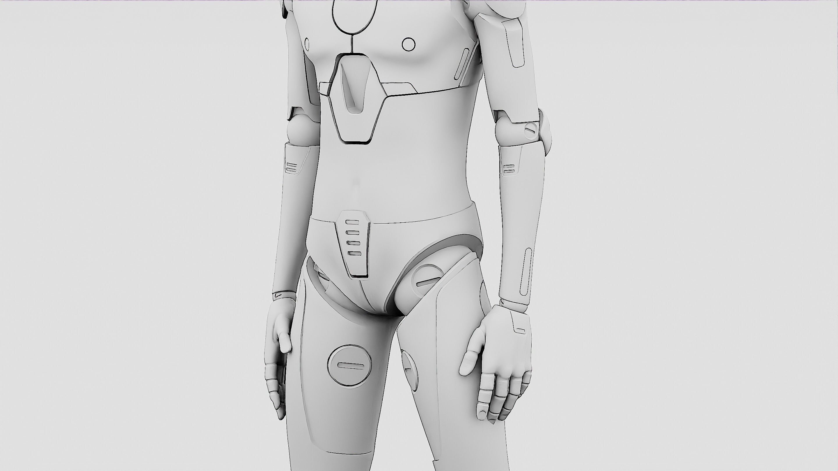 HUMANOID ORPHEUS-F  Rigged for Unreal Engine - Unity - MIXAMO 3D model_35