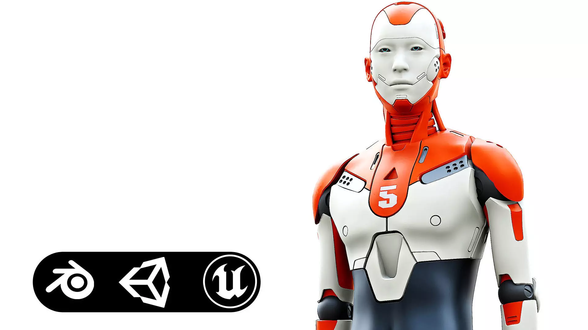 HUMANOID ORPHEUS-F  Rigged for Unreal Engine - Unity - MIXAMO 3D model_0