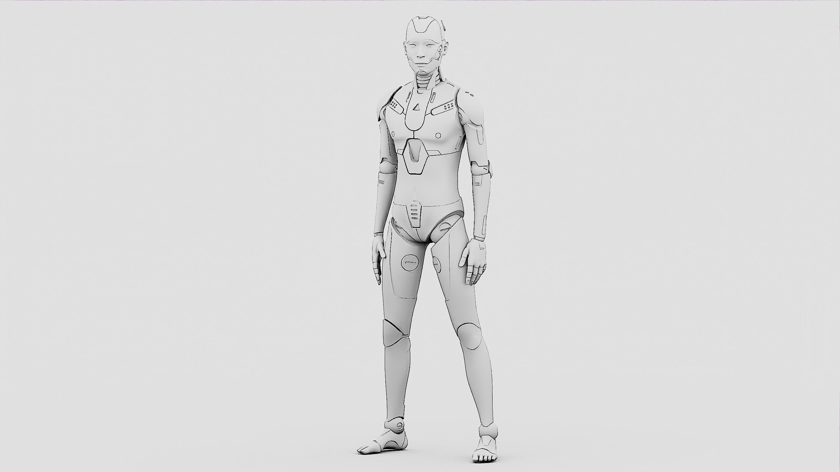 HUMANOID ORPHEUS-F  Rigged for Unreal Engine - Unity - MIXAMO 3D model_32