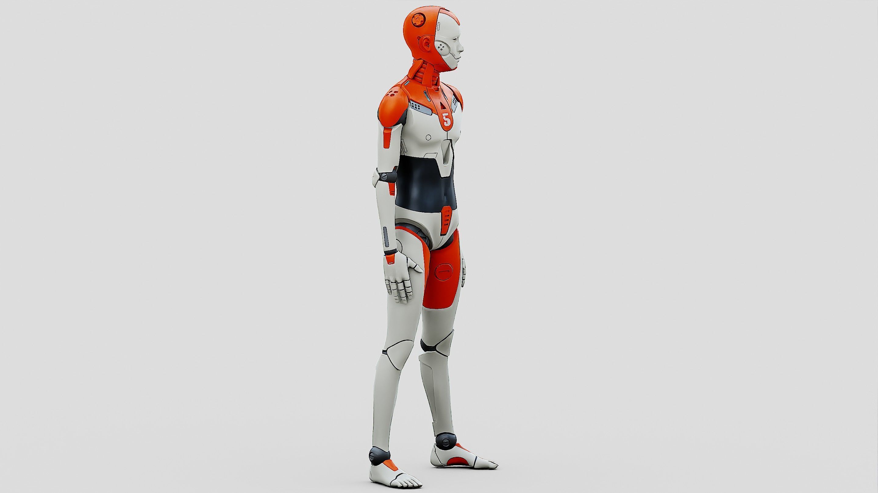 HUMANOID ORPHEUS-F  Rigged for Unreal Engine - Unity - MIXAMO 3D model_8