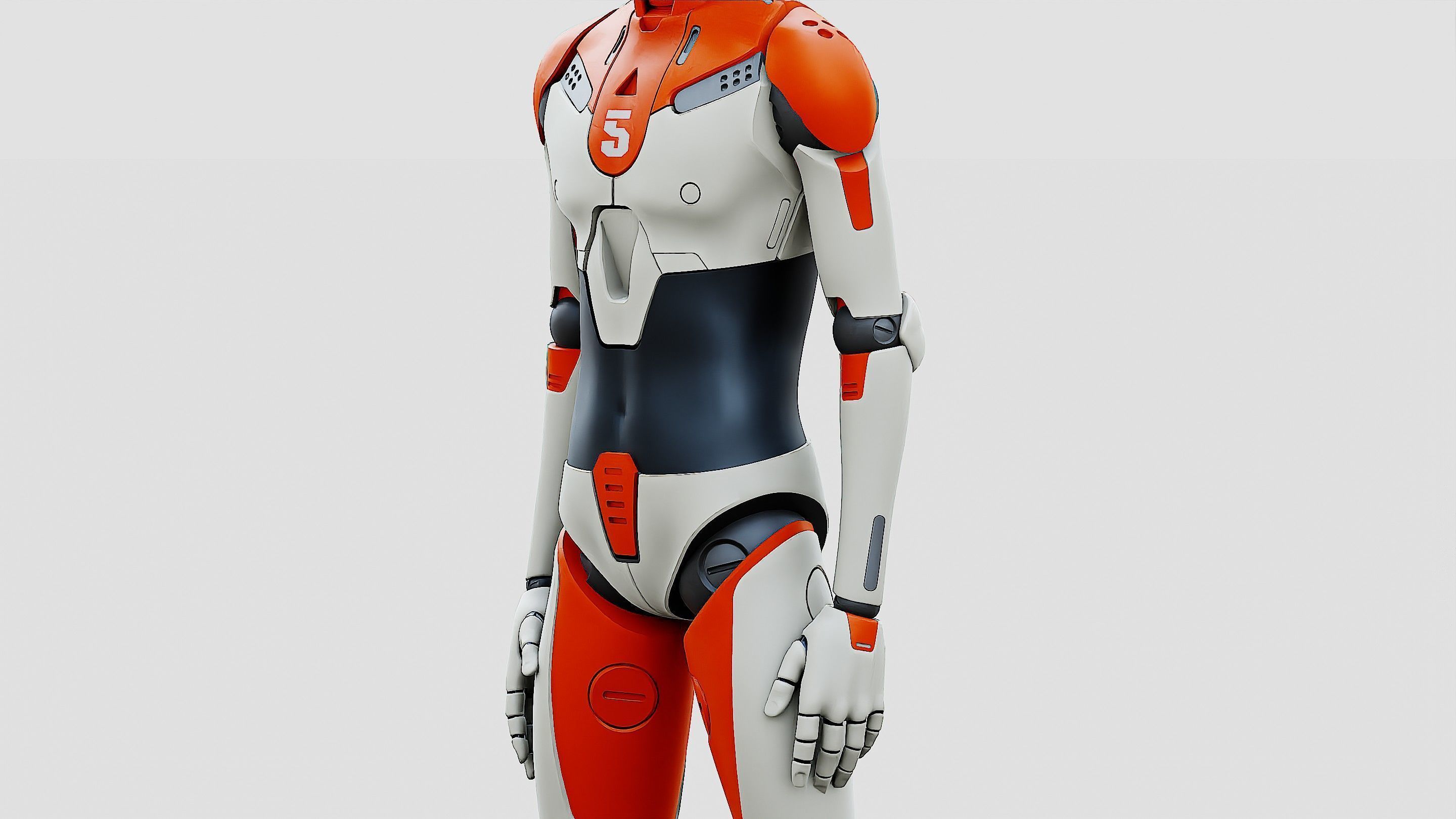 HUMANOID ORPHEUS-F  Rigged for Unreal Engine - Unity - MIXAMO 3D model_27