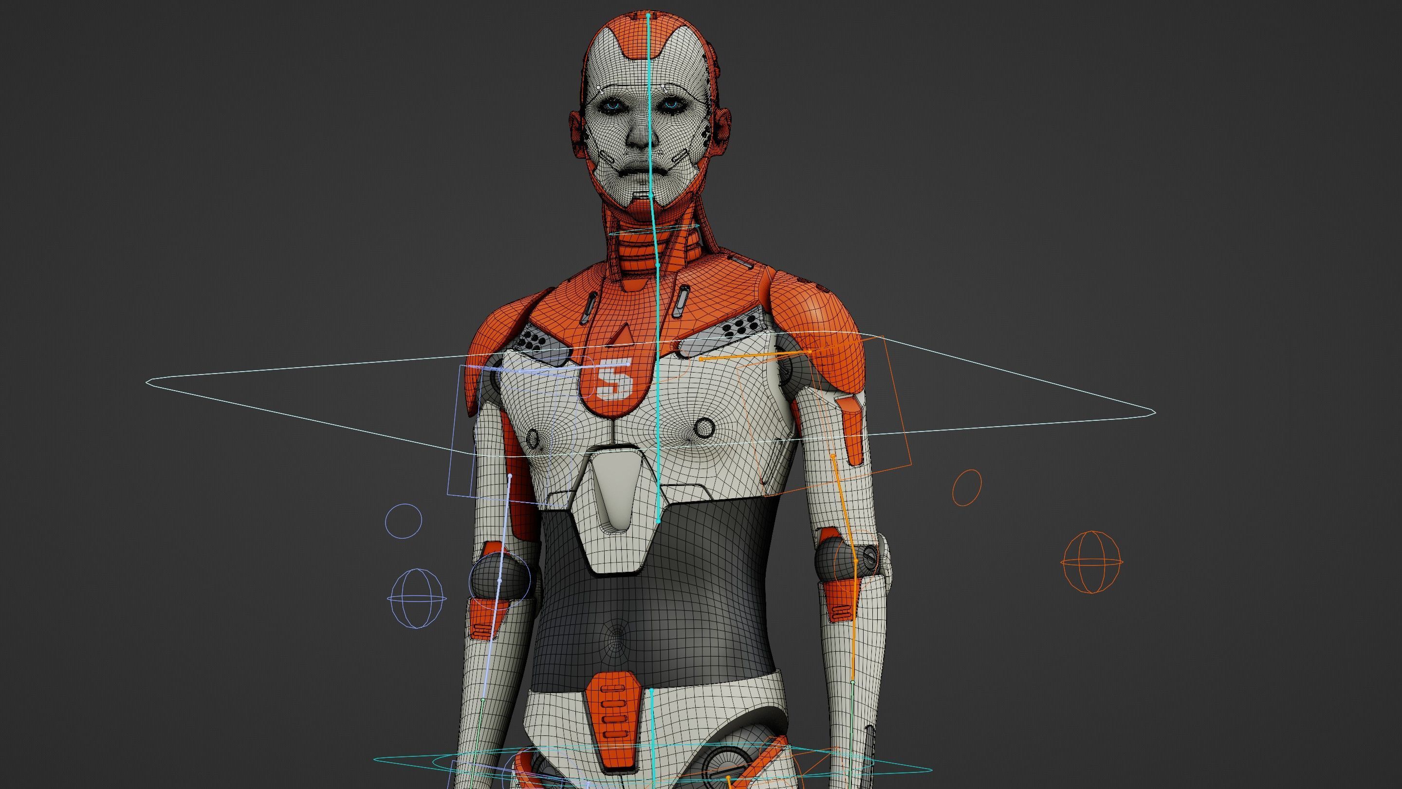 HUMANOID ORPHEUS-F  Rigged for Unreal Engine - Unity - MIXAMO 3D model_39