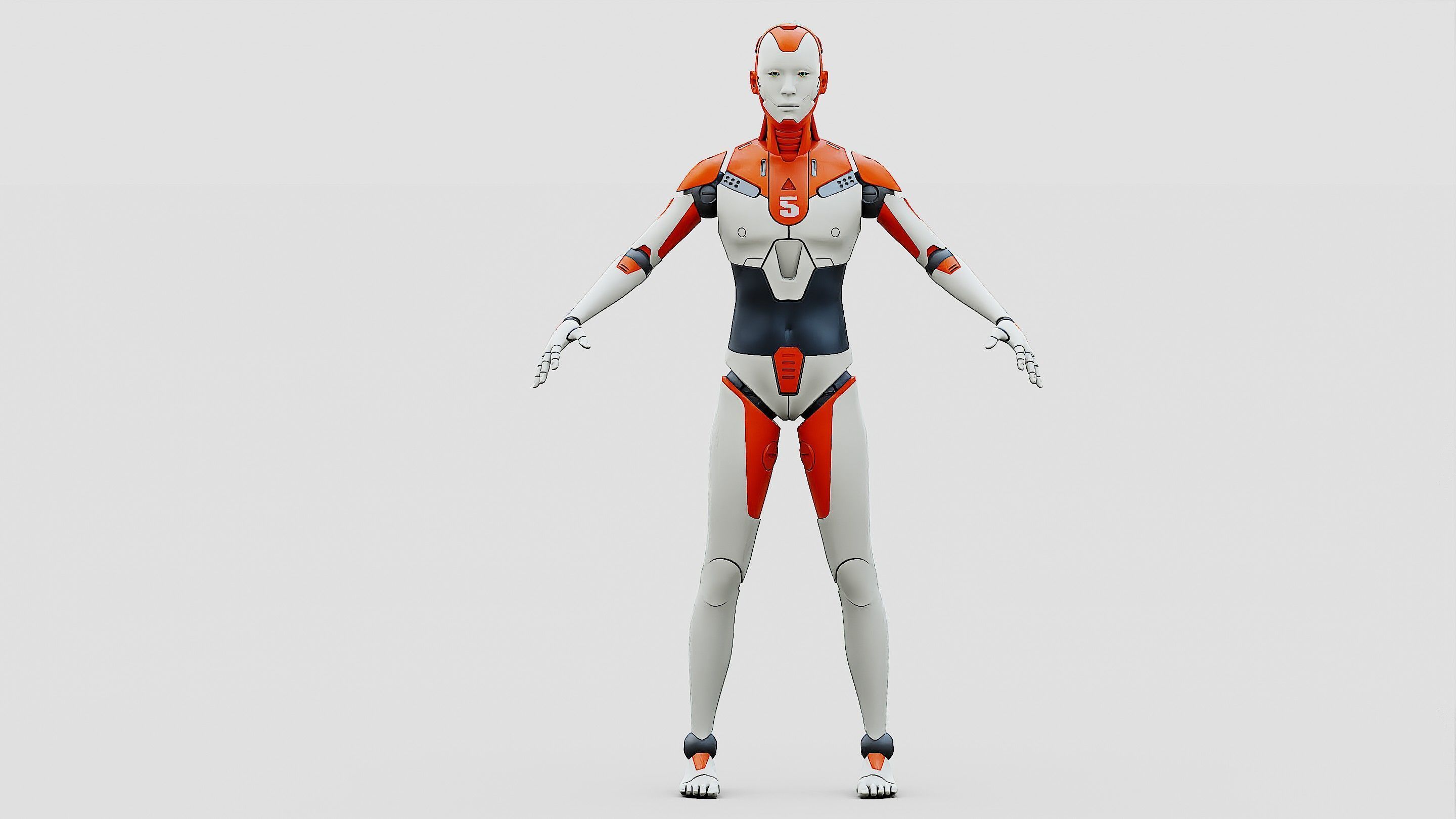 HUMANOID ORPHEUS-F  Rigged for Unreal Engine - Unity - MIXAMO 3D model_30