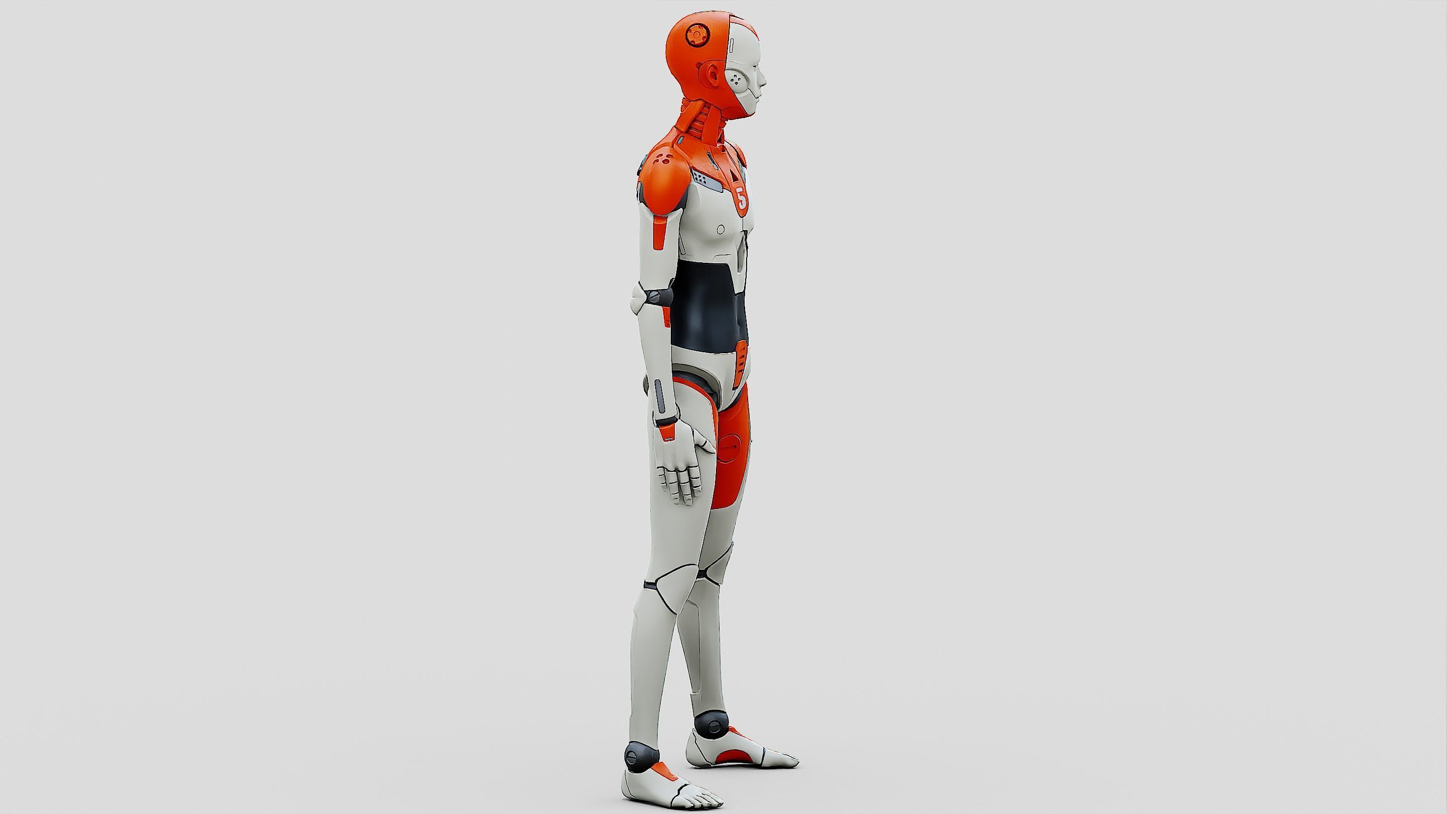 HUMANOID ORPHEUS-F  Rigged for Unreal Engine - Unity - MIXAMO 3D model_9