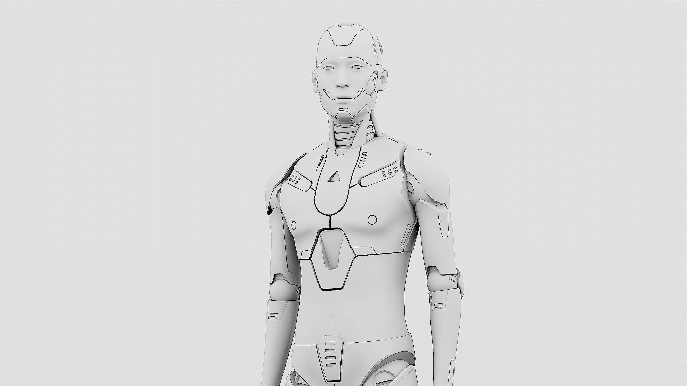 HUMANOID ORPHEUS-F  Rigged for Unreal Engine - Unity - MIXAMO 3D model_34