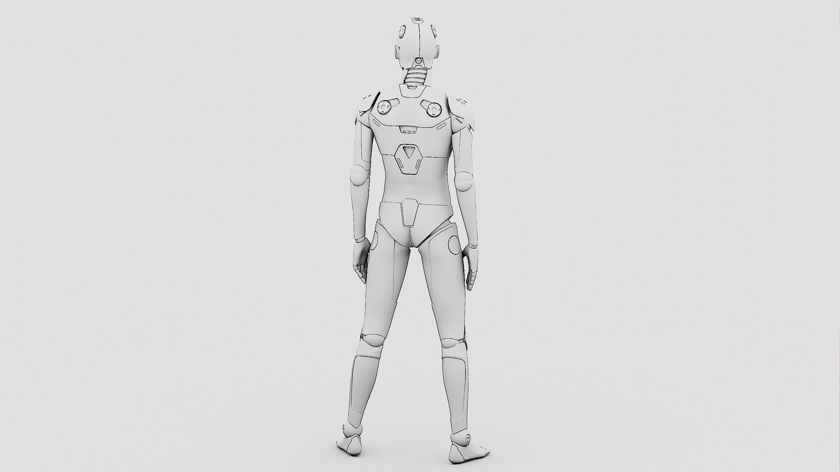HUMANOID ORPHEUS-F  Rigged for Unreal Engine - Unity - MIXAMO 3D model_33