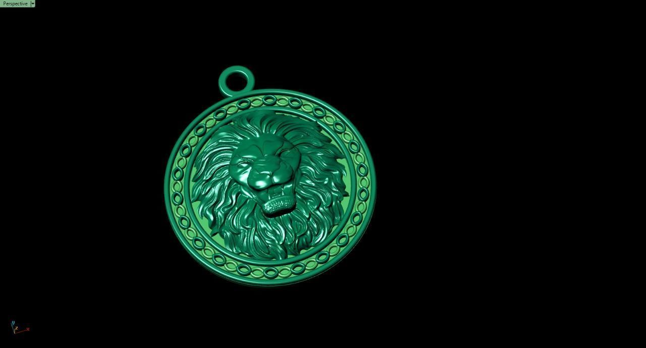Lionhead Pendent 3D print model_1