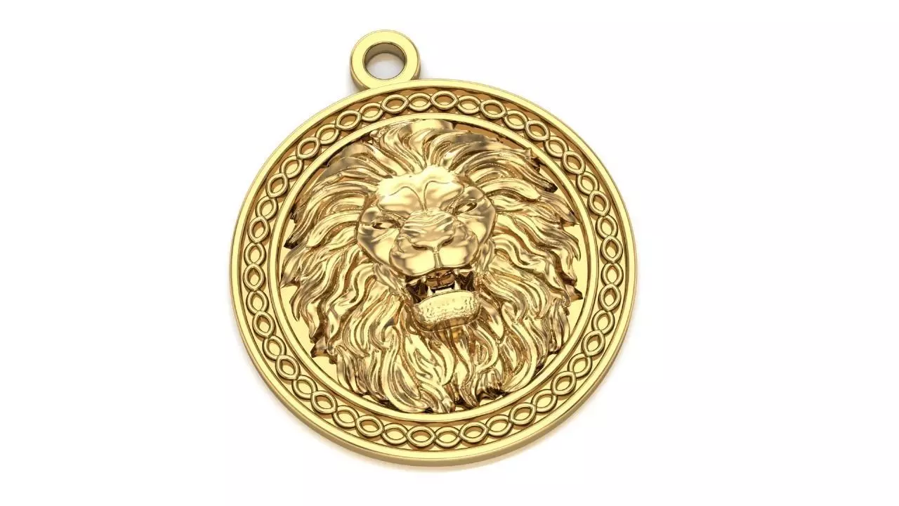 Lionhead Pendent 3D print model_0