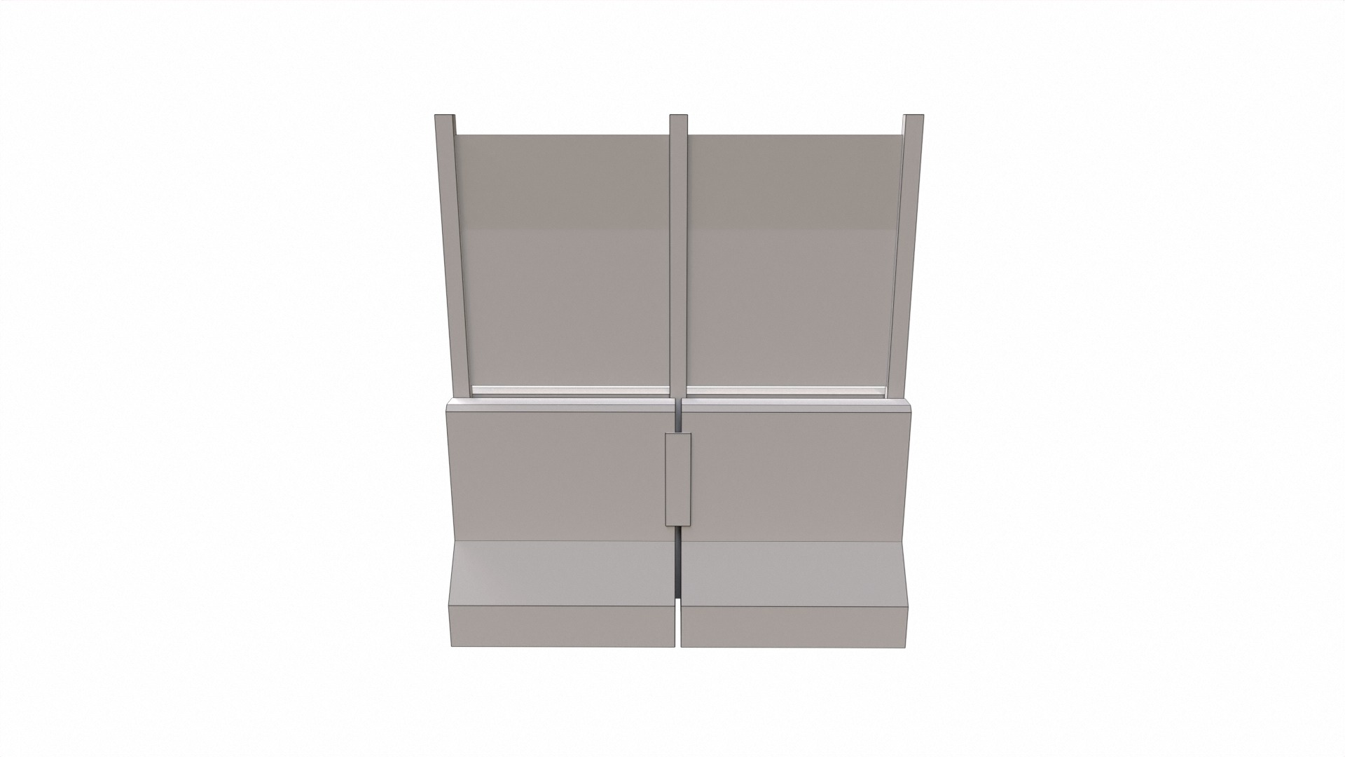 Concrete RoadBlock Barrier Barricade 3D model_9