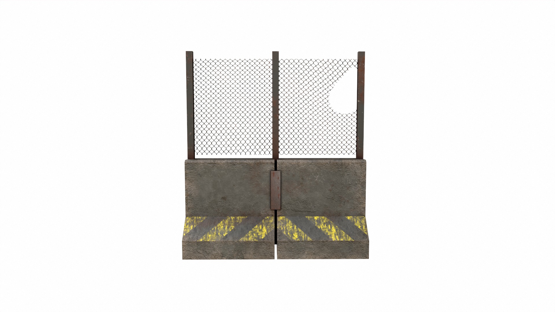 Concrete RoadBlock Barrier Barricade 3D model_4