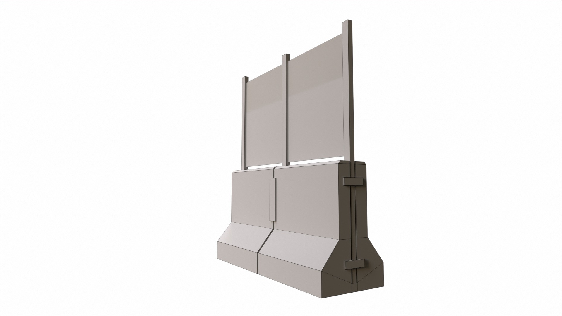 Concrete RoadBlock Barrier Barricade 3D model_10