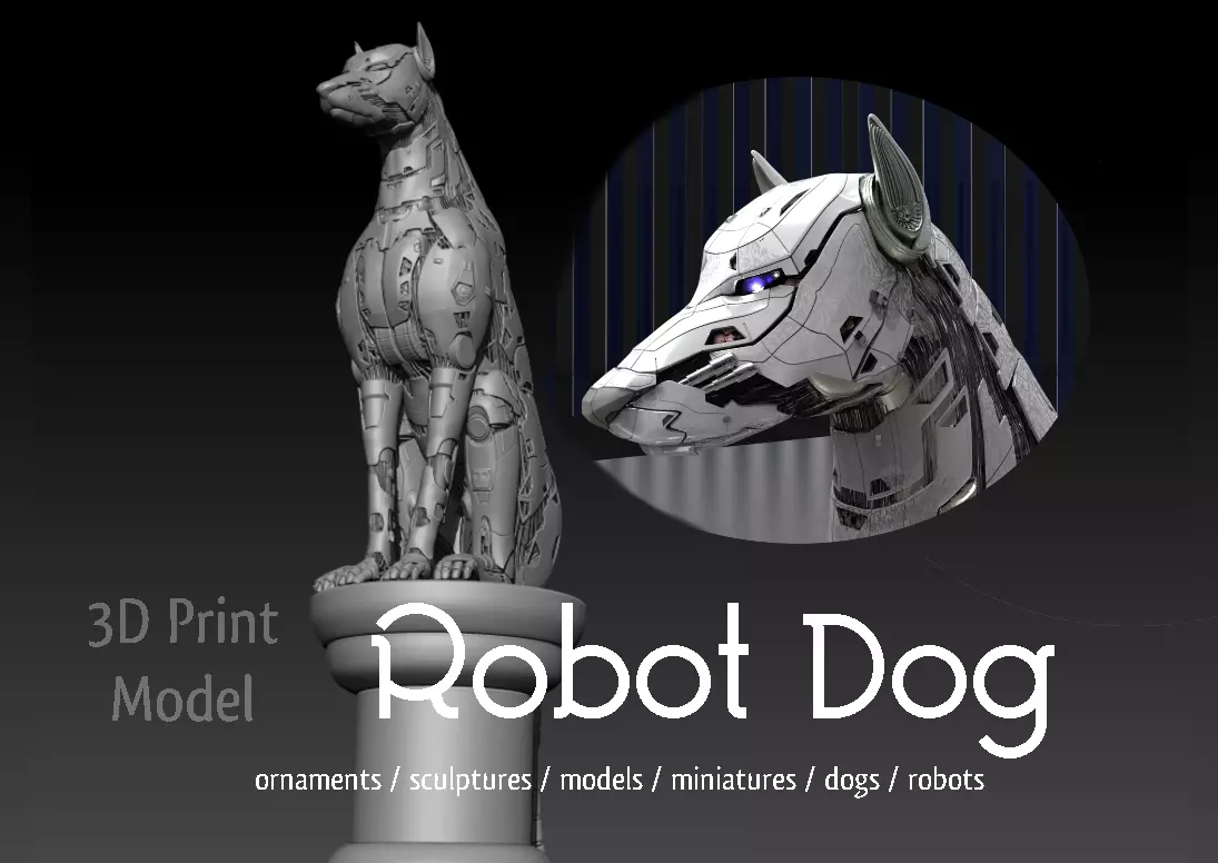 robot dog 3D print model_0