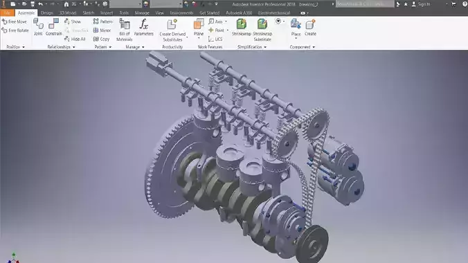 Crankshaft diezel engine 3d model 3D model