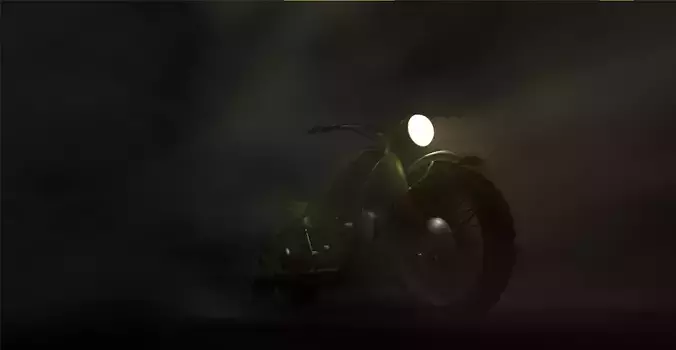 Low poly old Russian motorcycle 