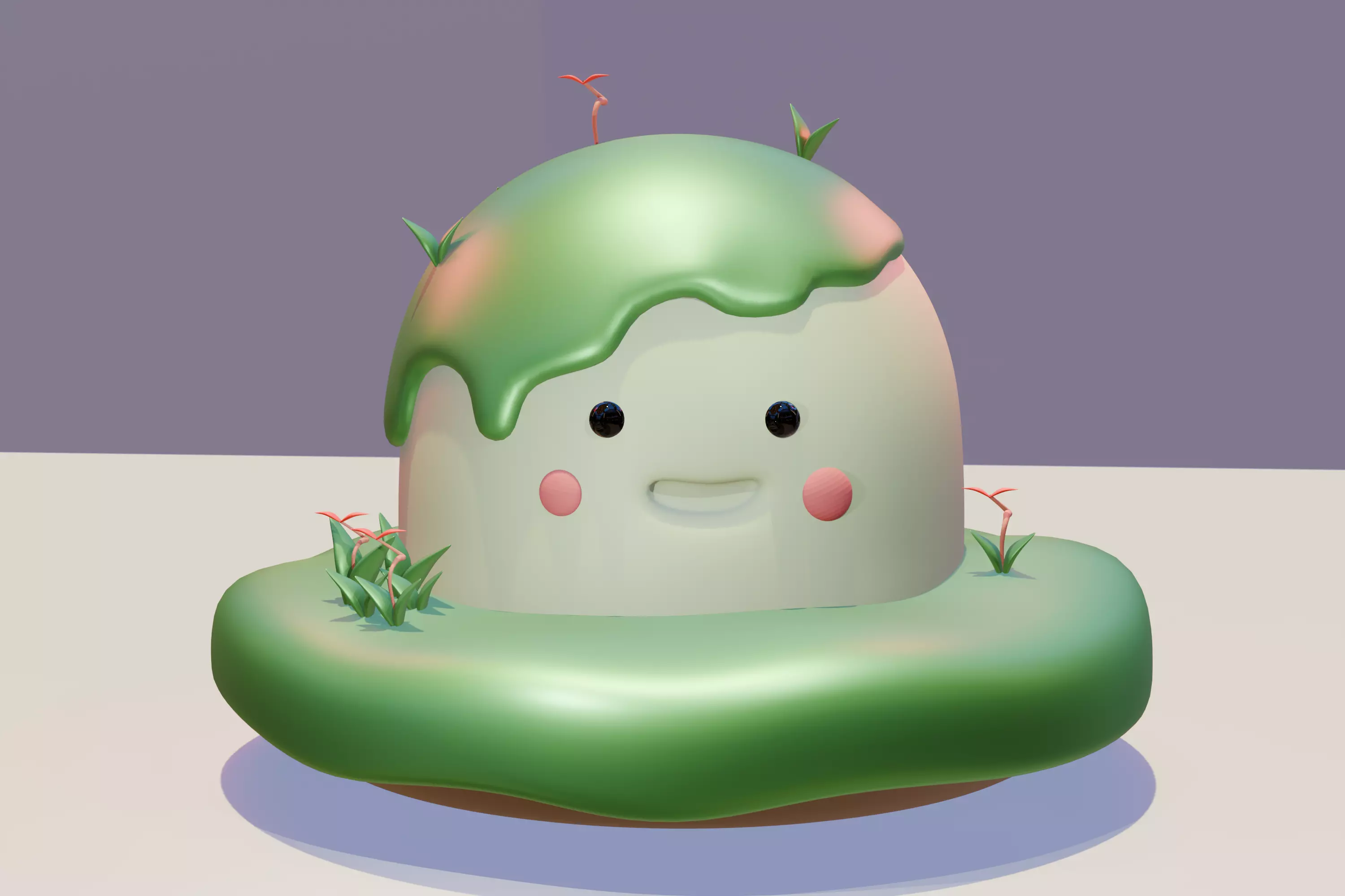 Cute mountain characters Low-poly 3D model_0