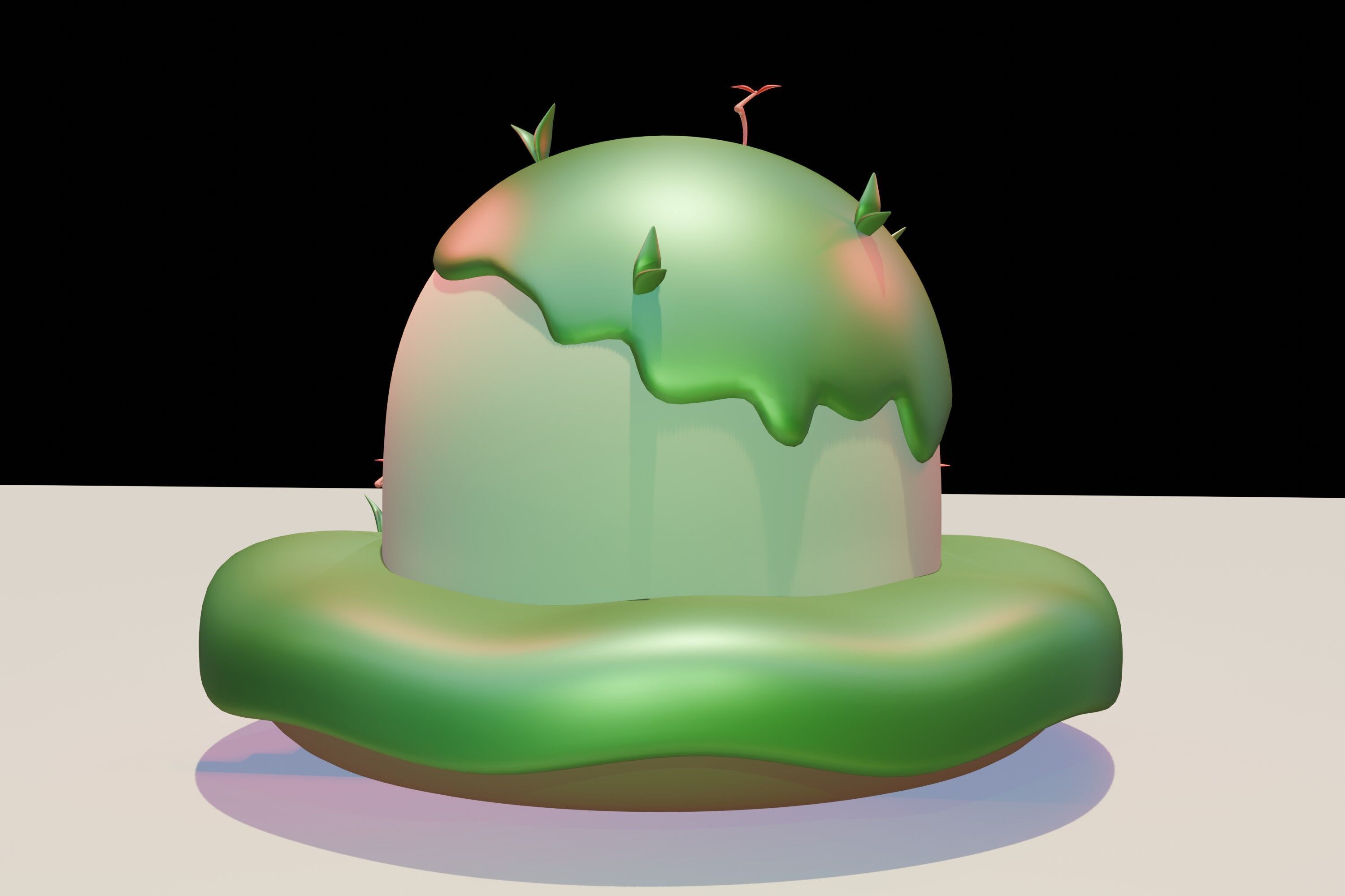 Cute mountain characters Low-poly 3D model_1