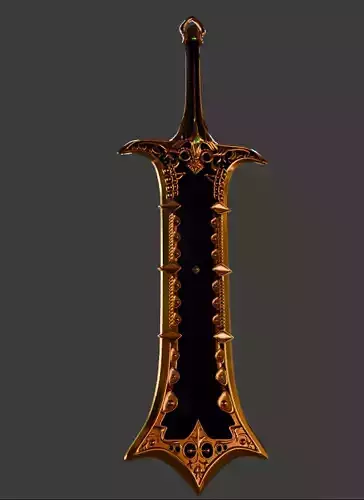 Low poly golden sword 