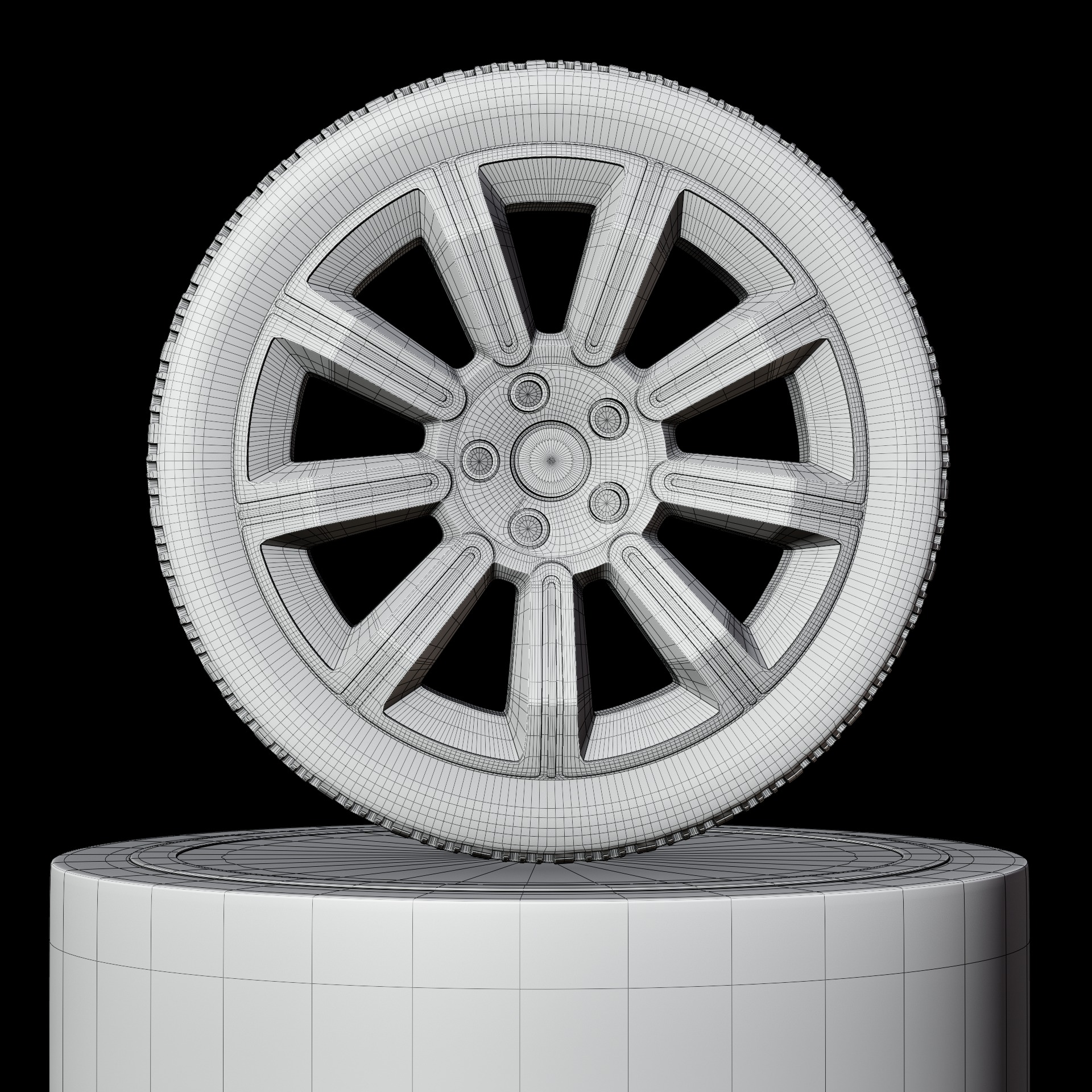 High-Detail Realistic Wheel Concept Design - 4K Textures Low-poly 3D model_6