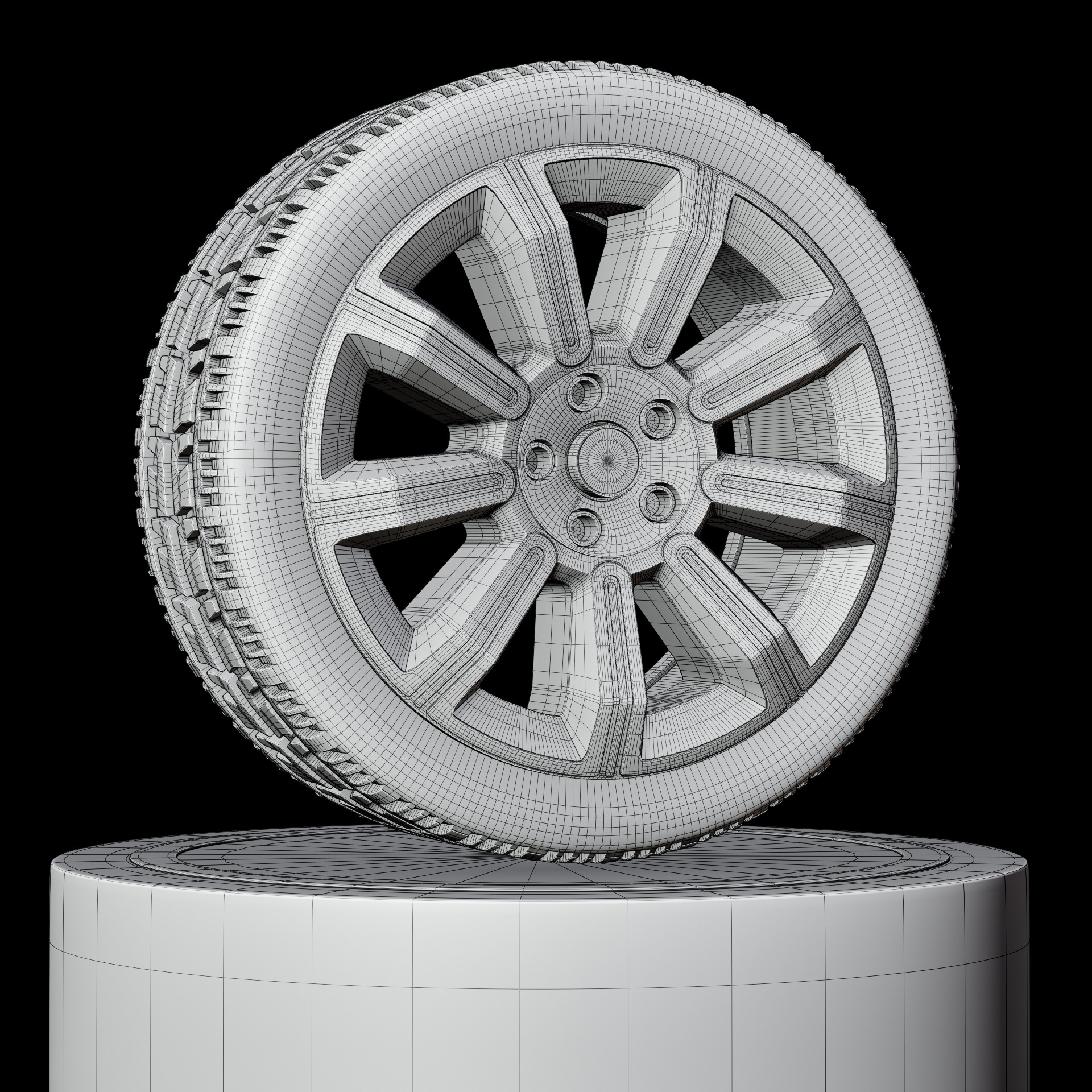 High-Detail Realistic Wheel Concept Design - 4K Textures Low-poly 3D model_7