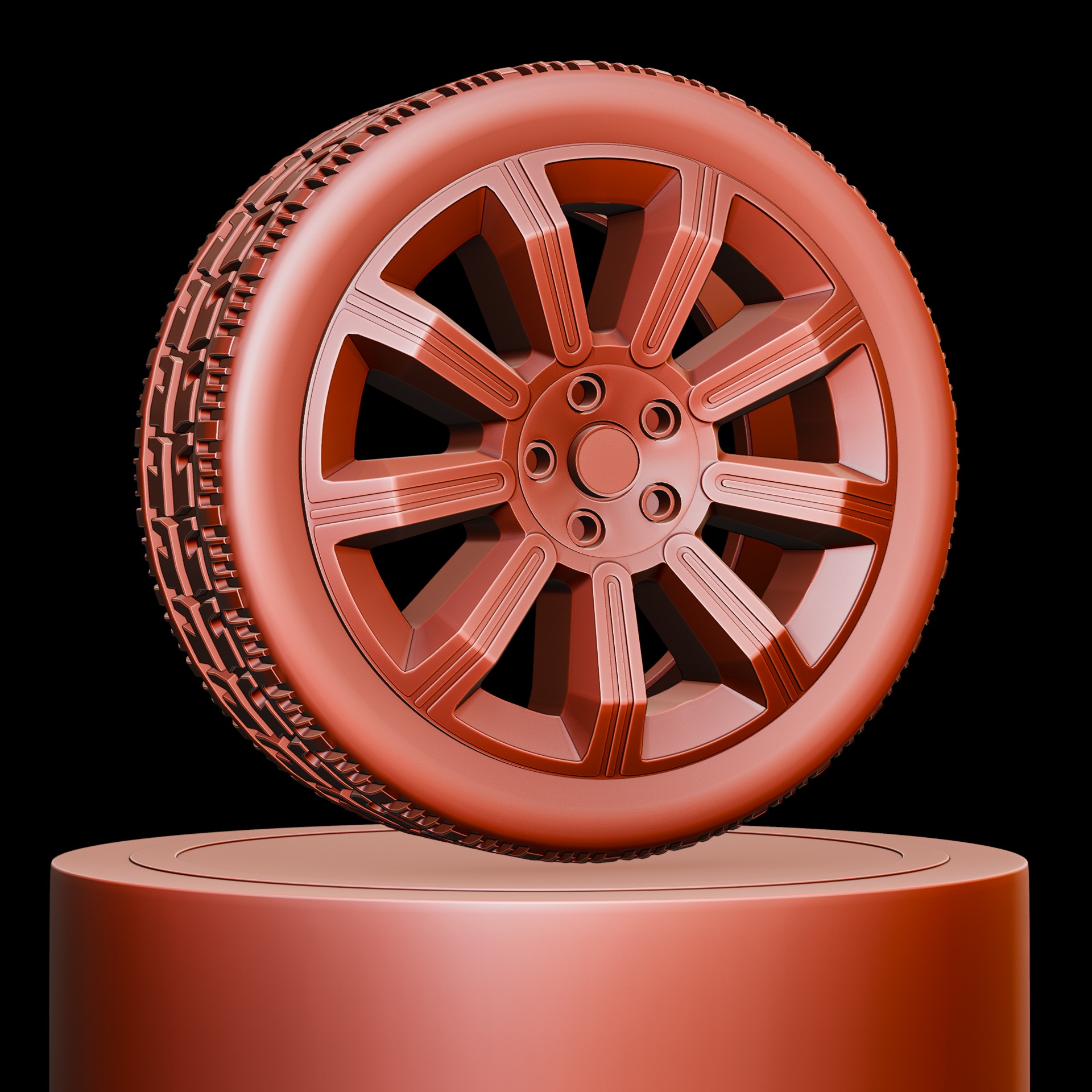 High-Detail Realistic Wheel Concept Design - 4K Textures Low-poly 3D model_4