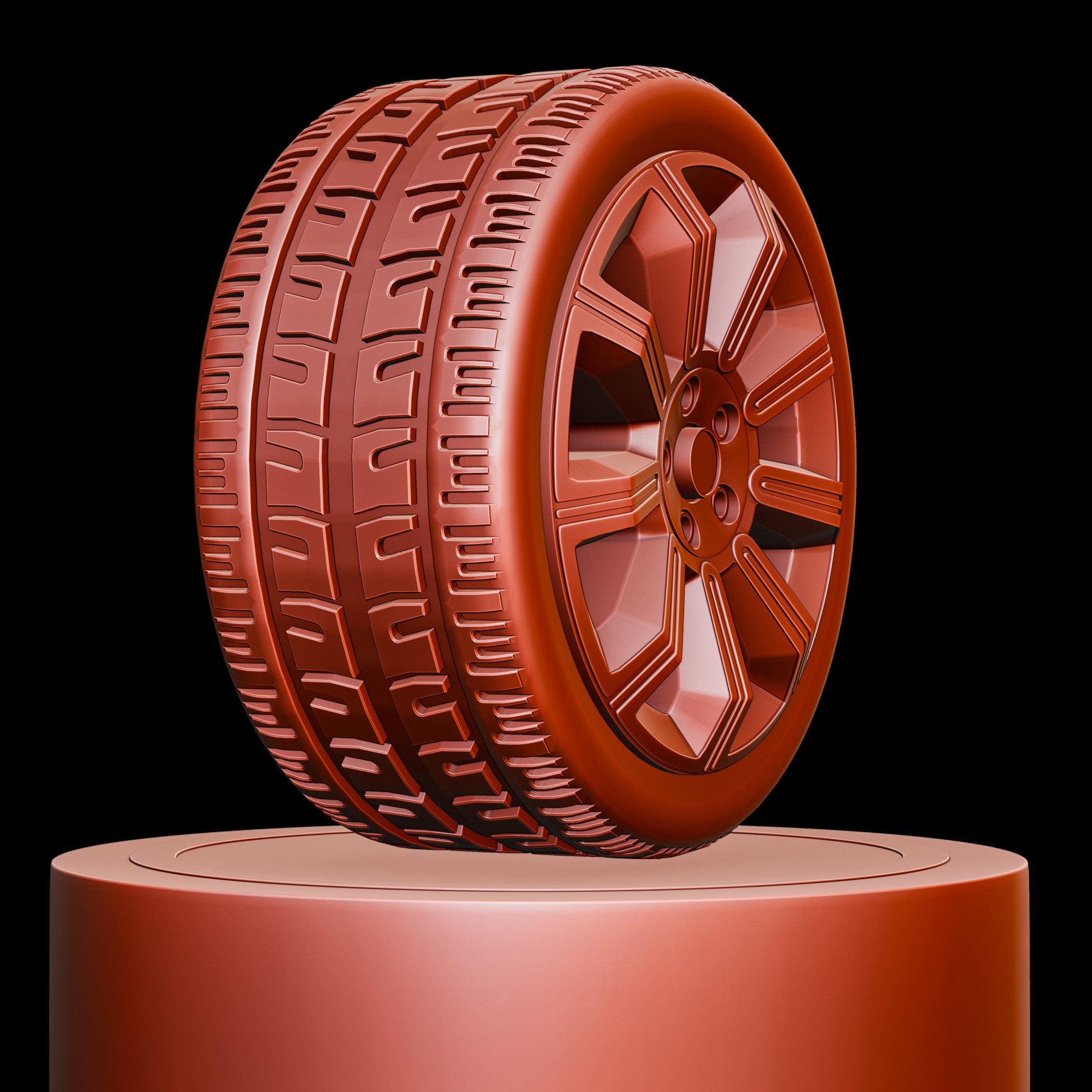 High-Detail Realistic Wheel Concept Design - 4K Textures Low-poly 3D model_5