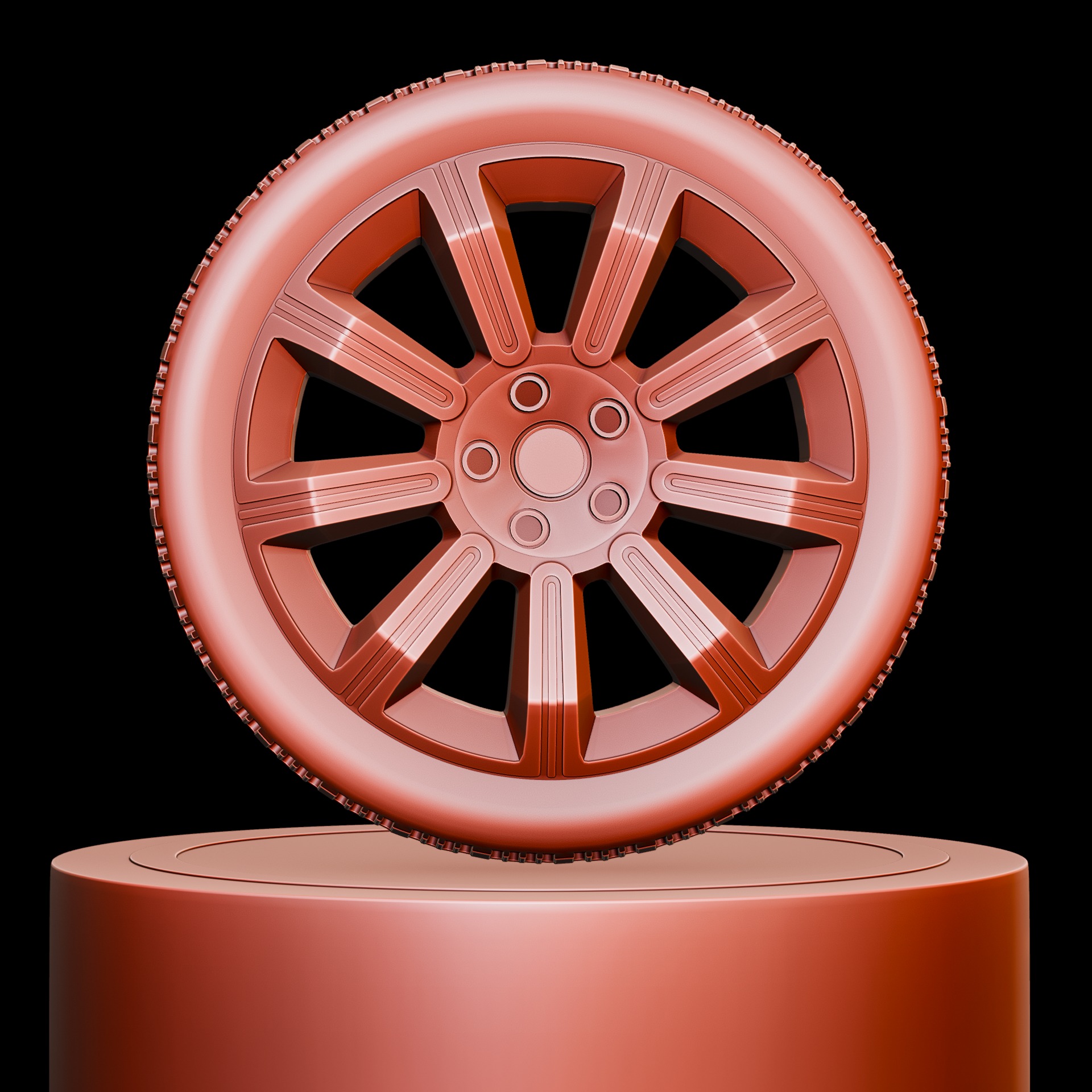 High-Detail Realistic Wheel Concept Design - 4K Textures Low-poly 3D model_3
