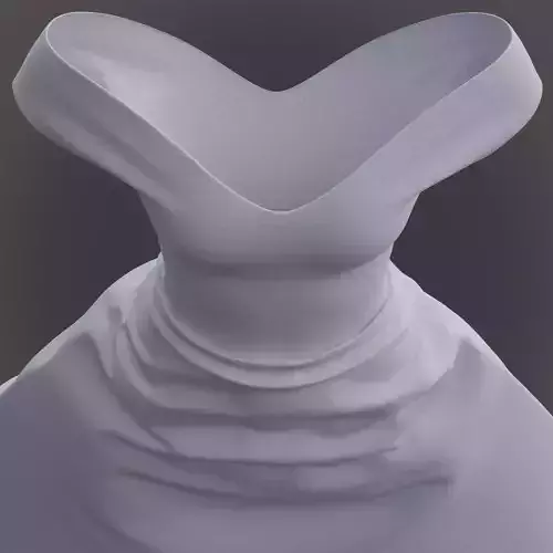 3D Female gown - Simple Wedding gown