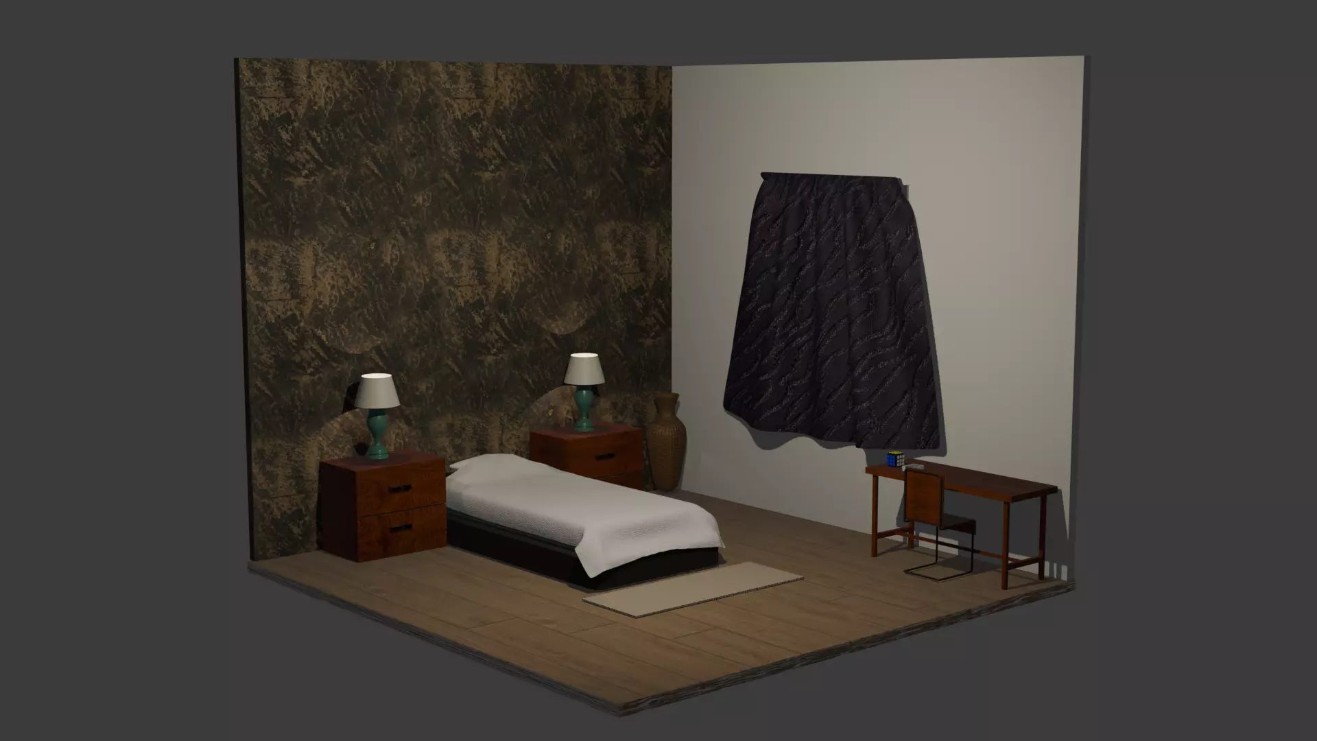 Isometric room Bedroom Free 3D model
