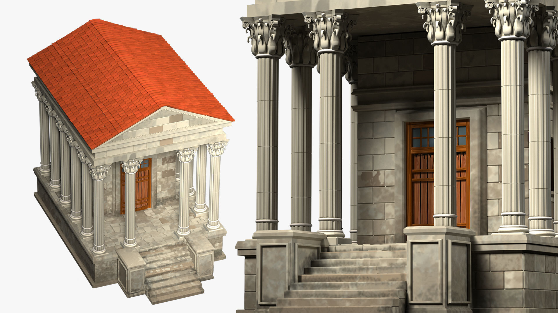old building with columns ancient greece high-poly 3D model_9