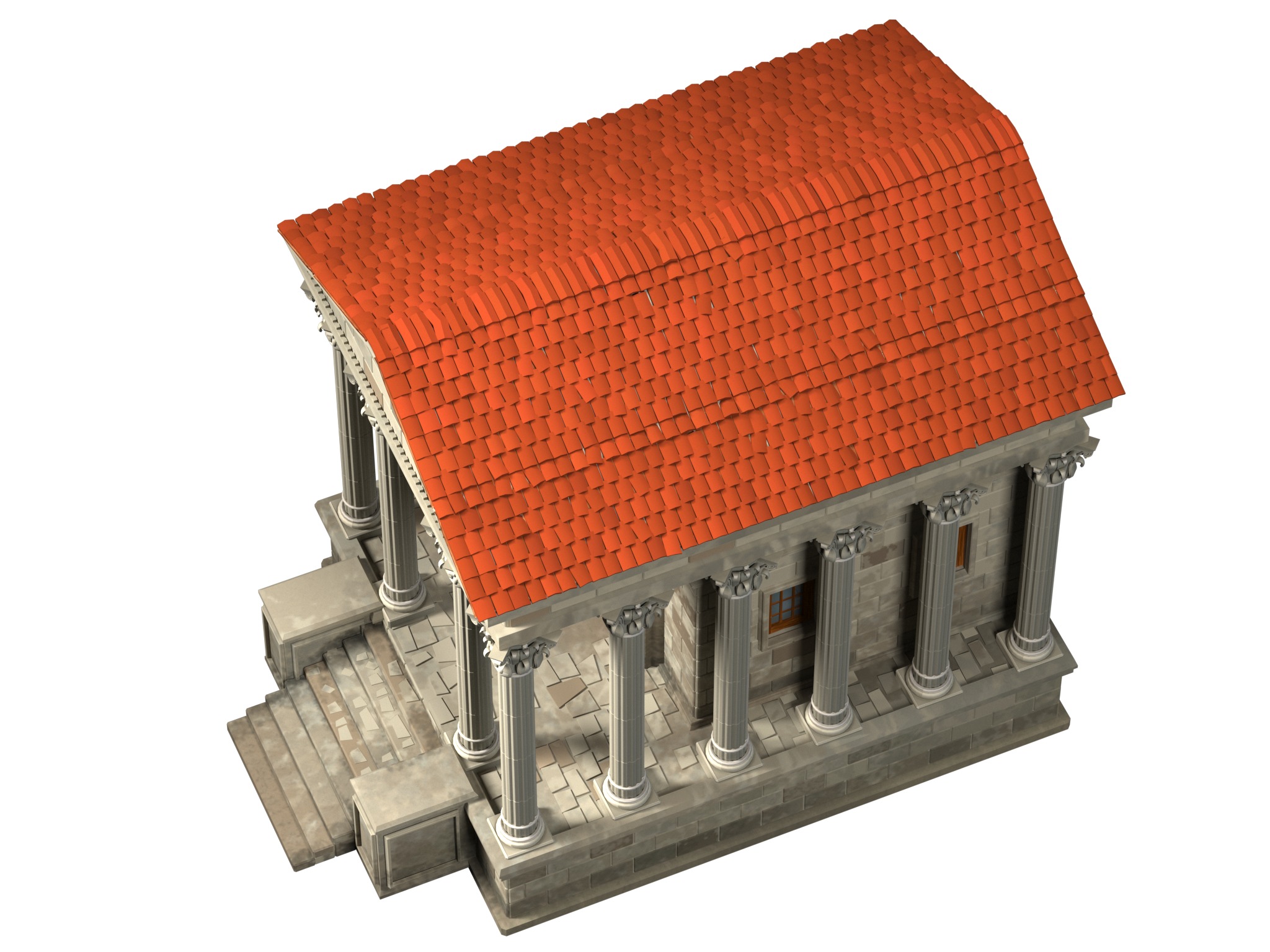 old building with columns ancient greece high-poly 3D model_12
