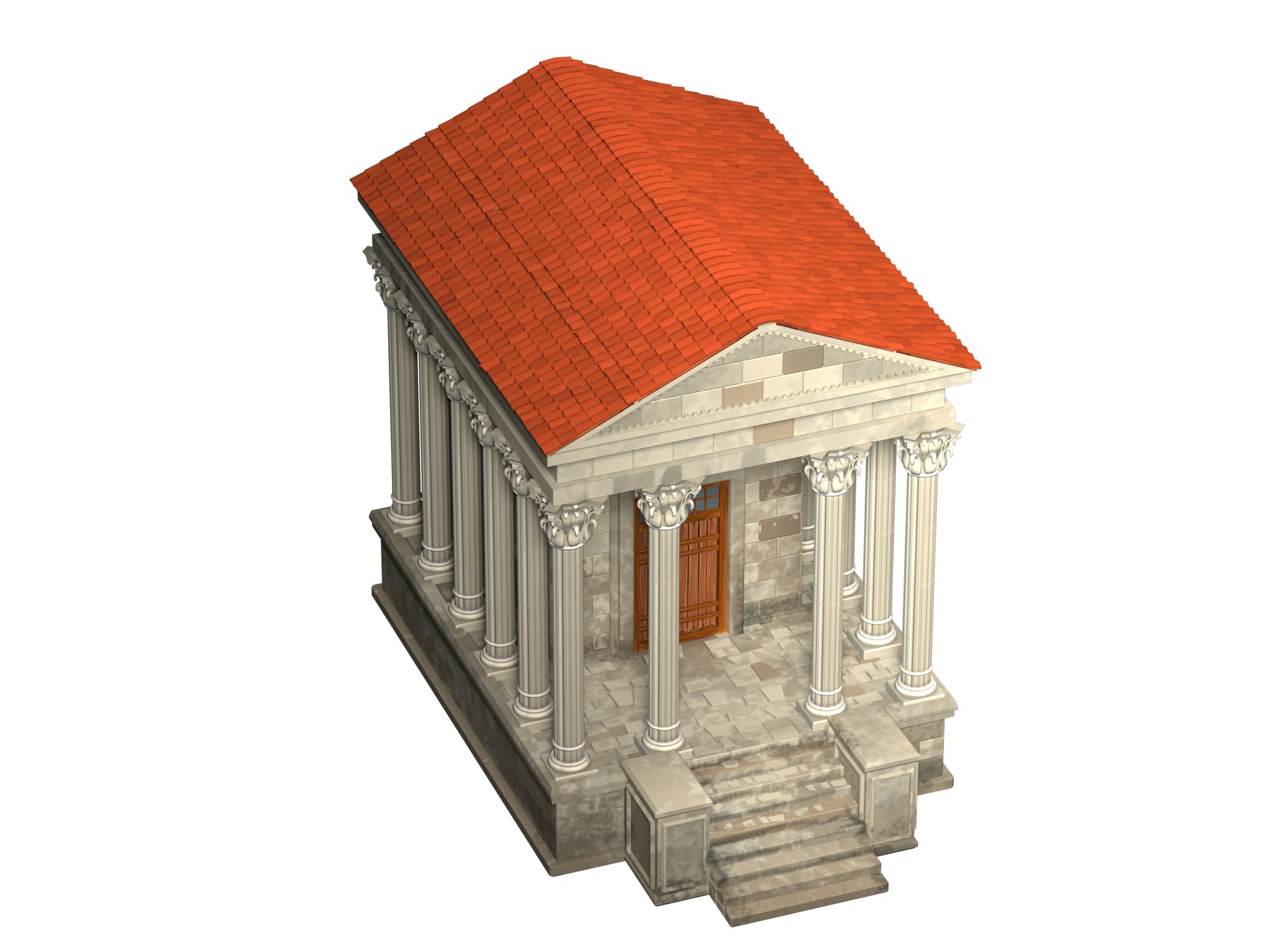 old building with columns ancient greece high-poly 3D model_5