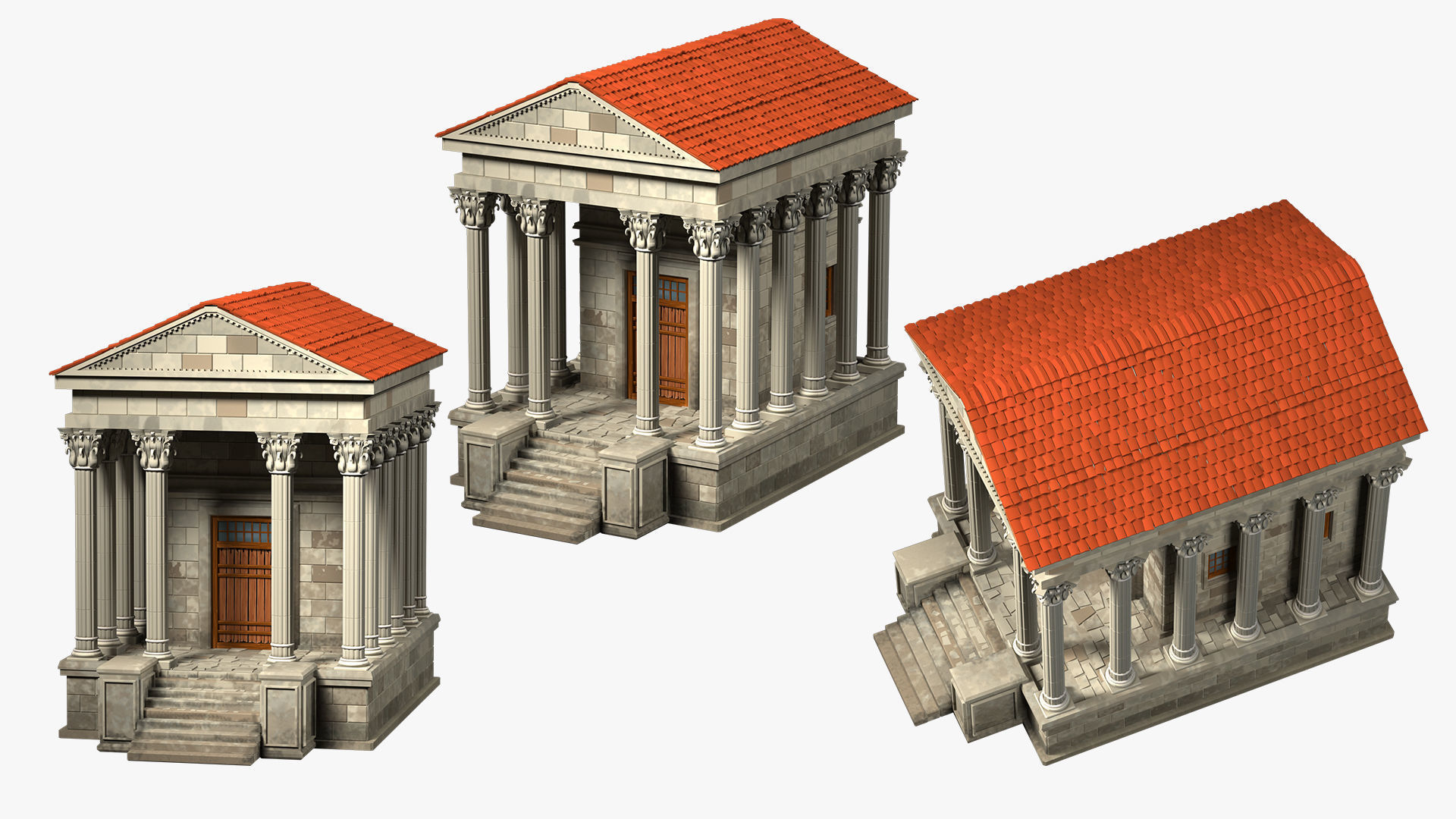 old building with columns ancient greece high-poly 3D model_1