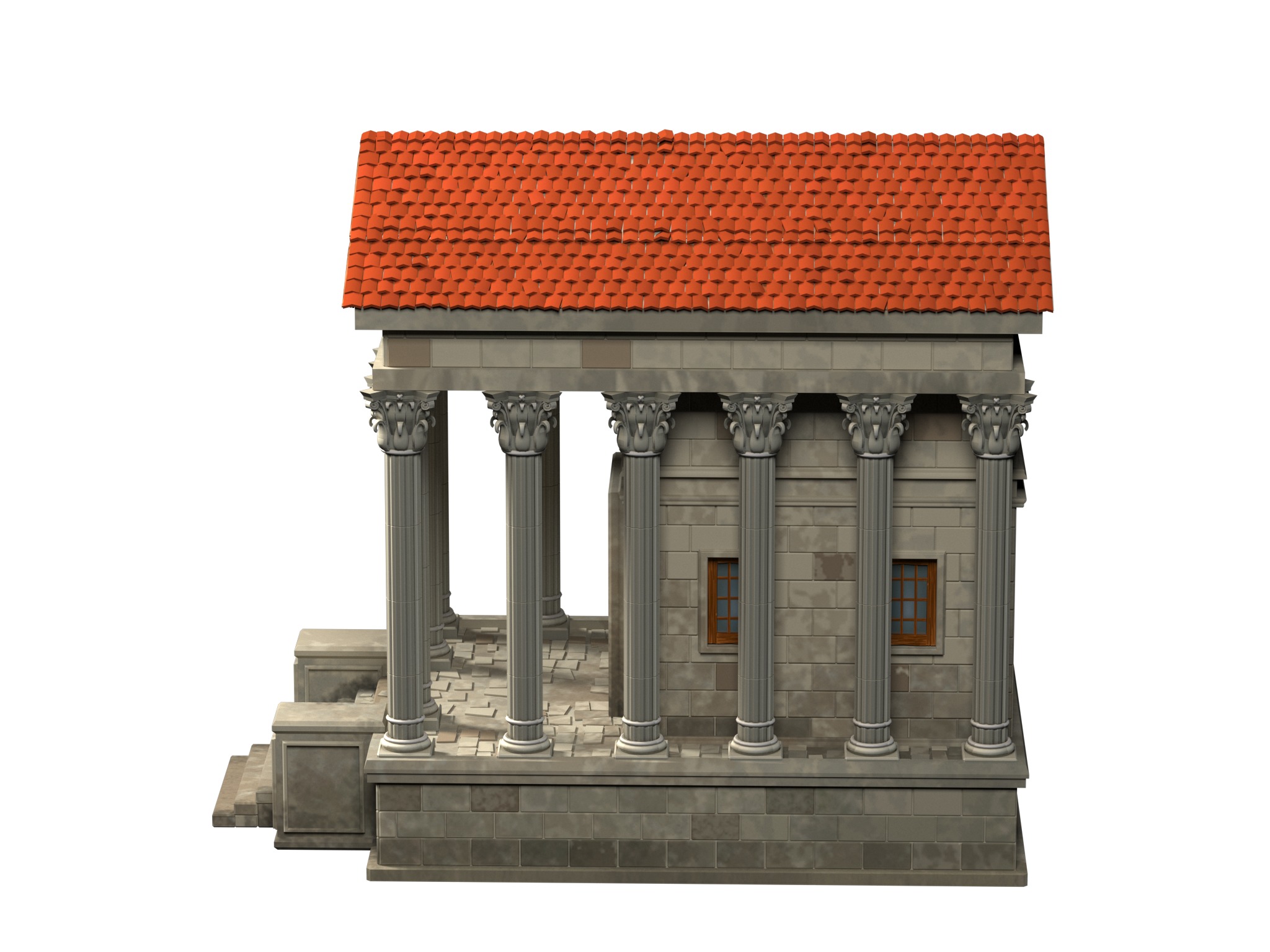old building with columns ancient greece high-poly 3D model_8