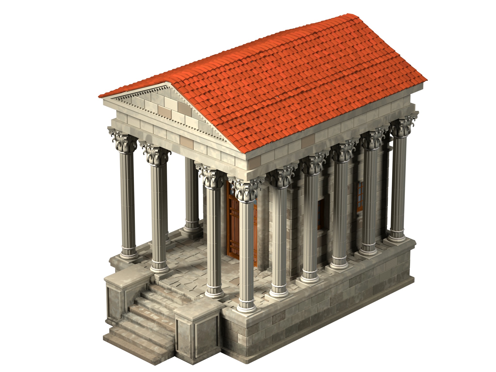 old building with columns ancient greece high-poly 3D model_3