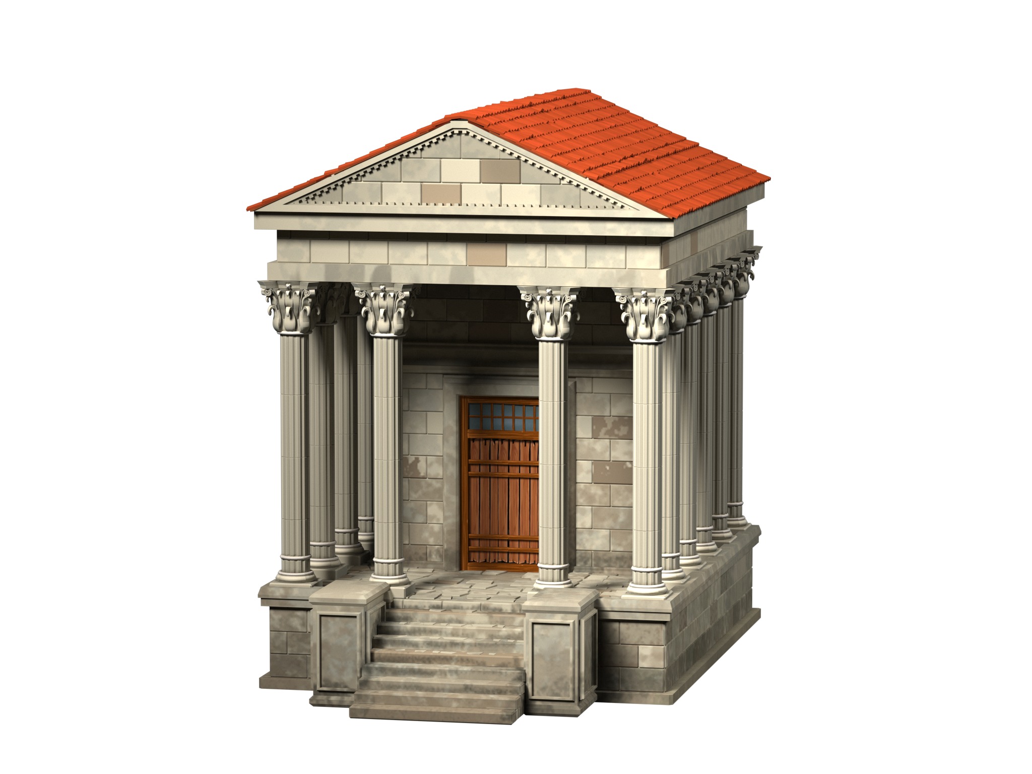 old building with columns ancient greece high-poly 3D model_7