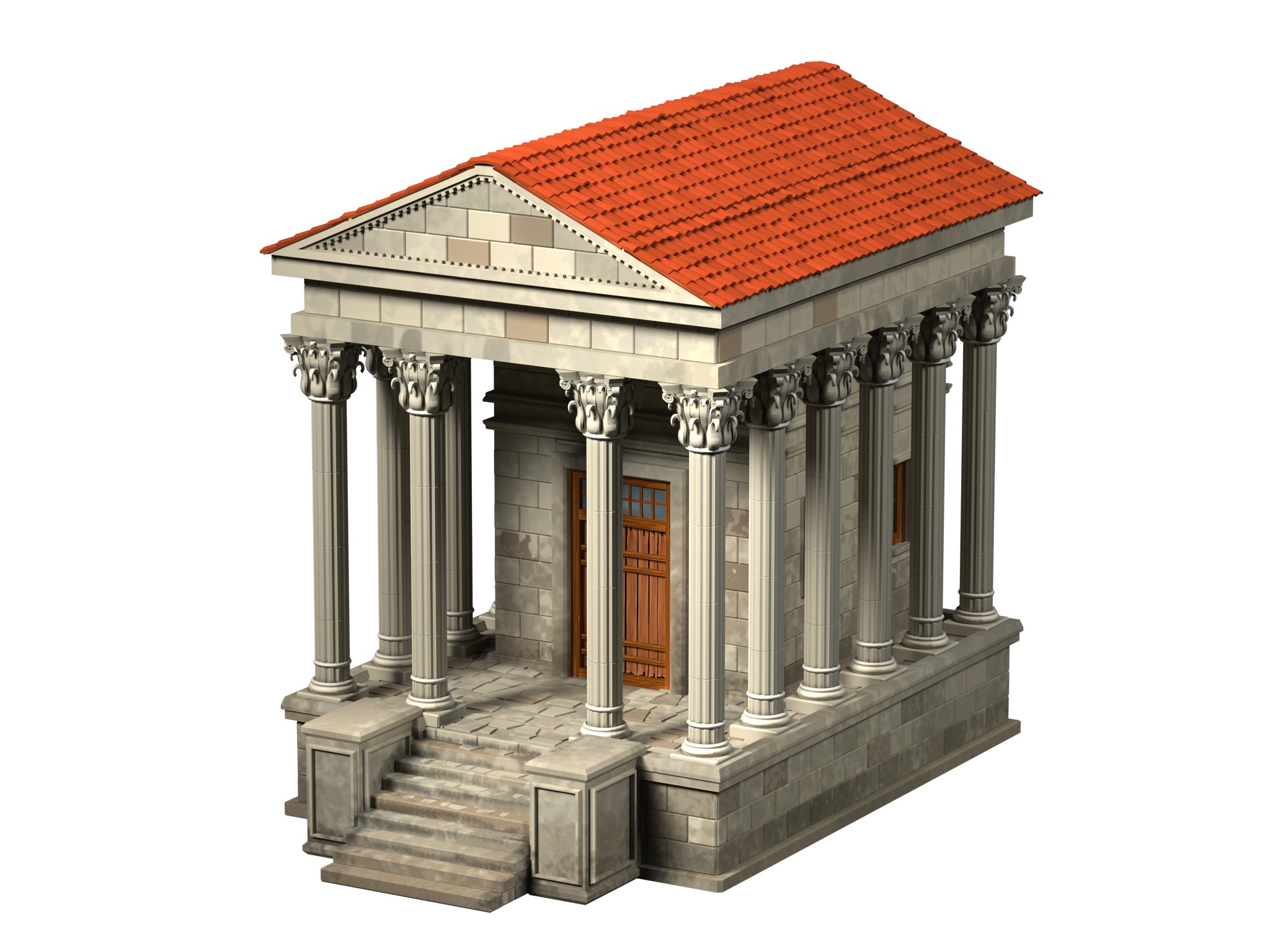 old building with columns ancient greece high-poly 3D model_11
