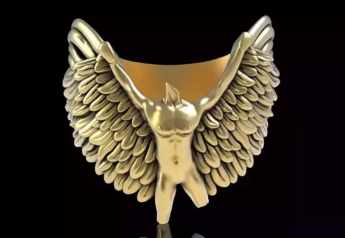 Human Body with Wings Hip Hop Ring