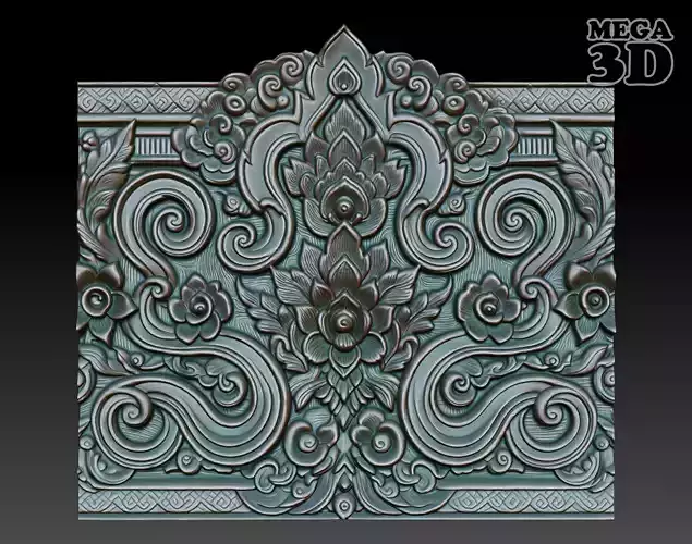 Asia Temple Wall 09-250111 3D print model