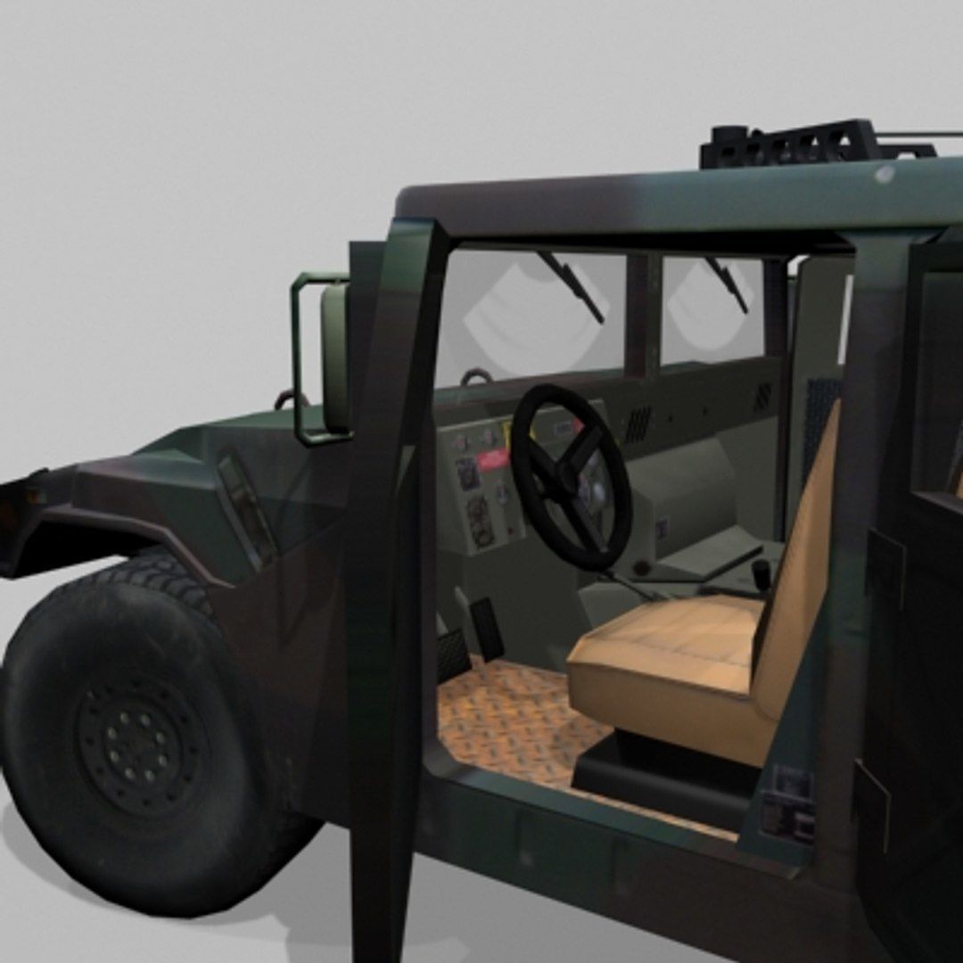 Milletary jeep Low-poly 3D model_1