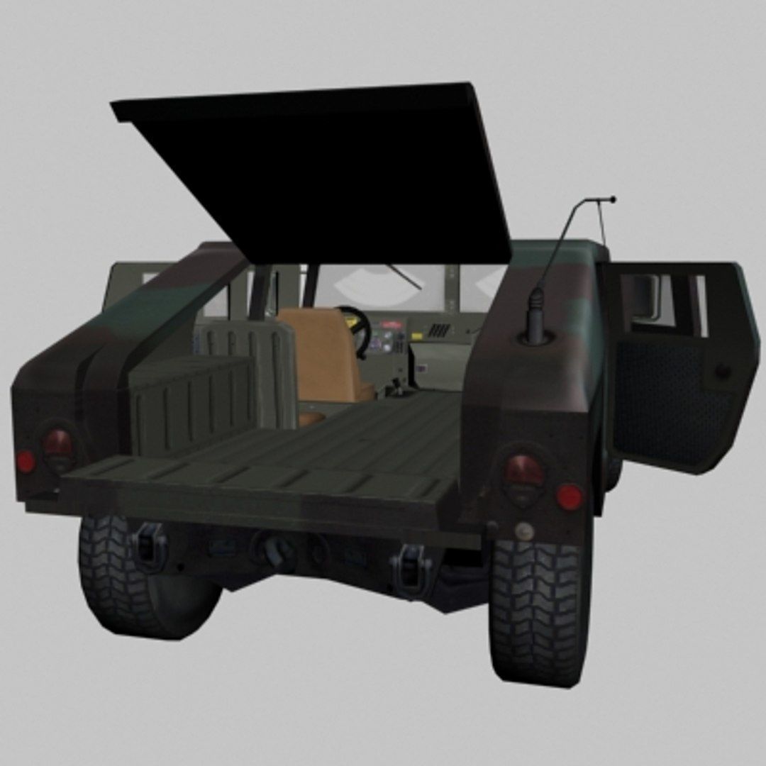 Milletary jeep Low-poly 3D model_2
