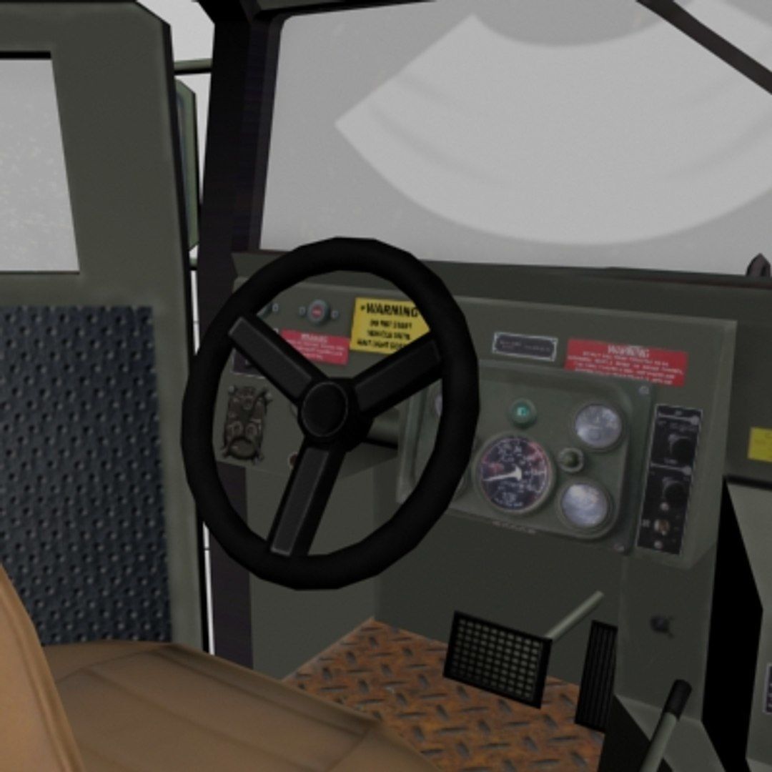 Milletary jeep Low-poly 3D model_6