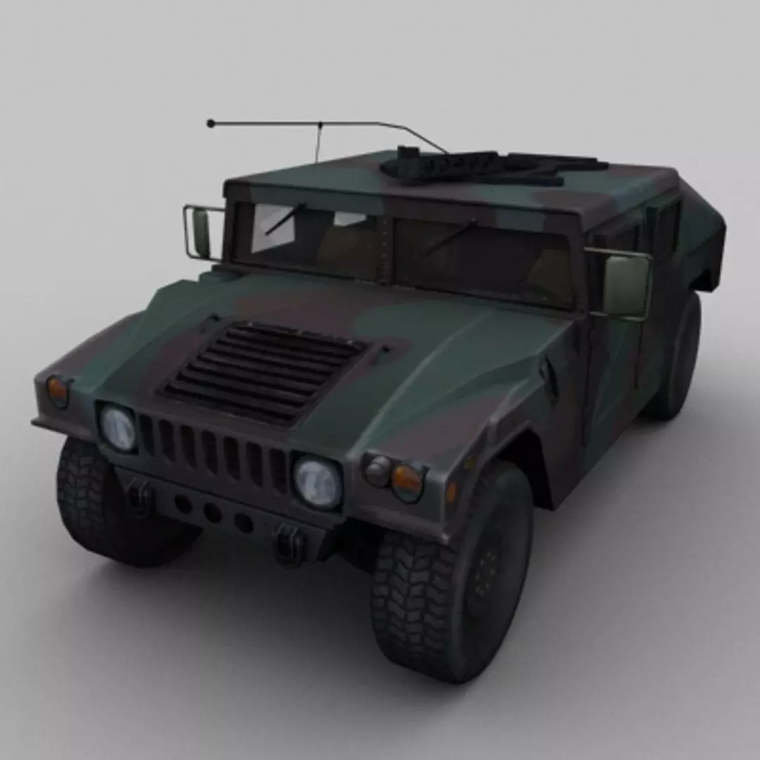 Milletary jeep Low-poly 3D model_0