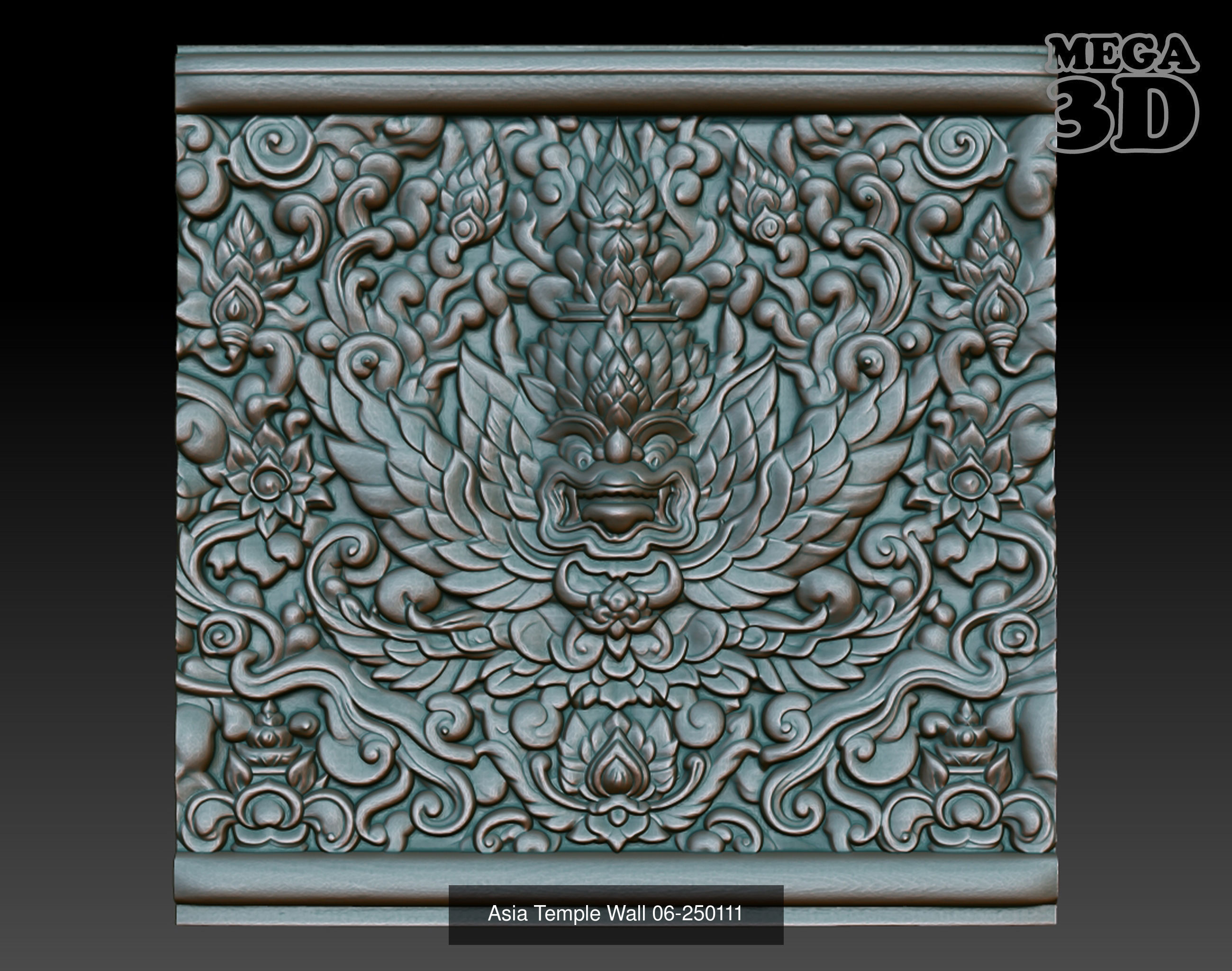 Asia Temple Wall Pack 250111 3D Model Collection_5