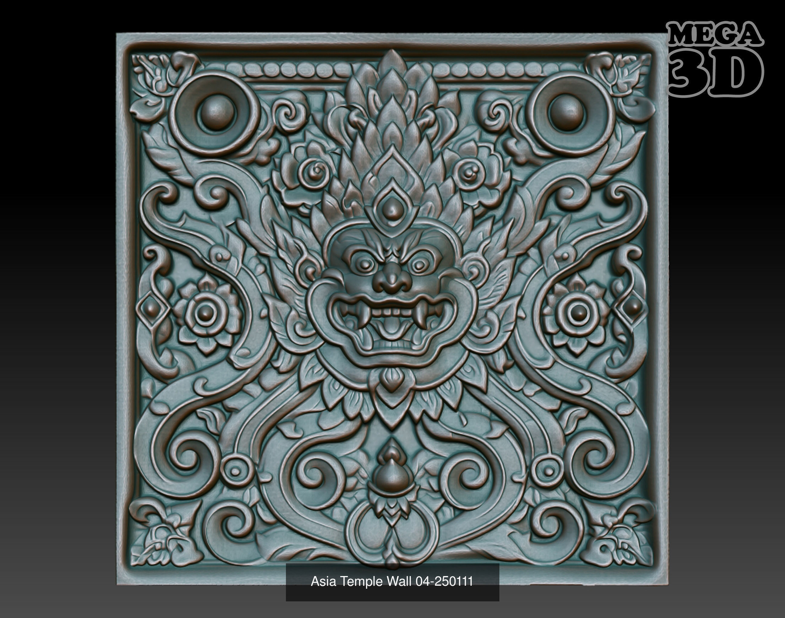 Asia Temple Wall Pack 250111 3D Model Collection_7