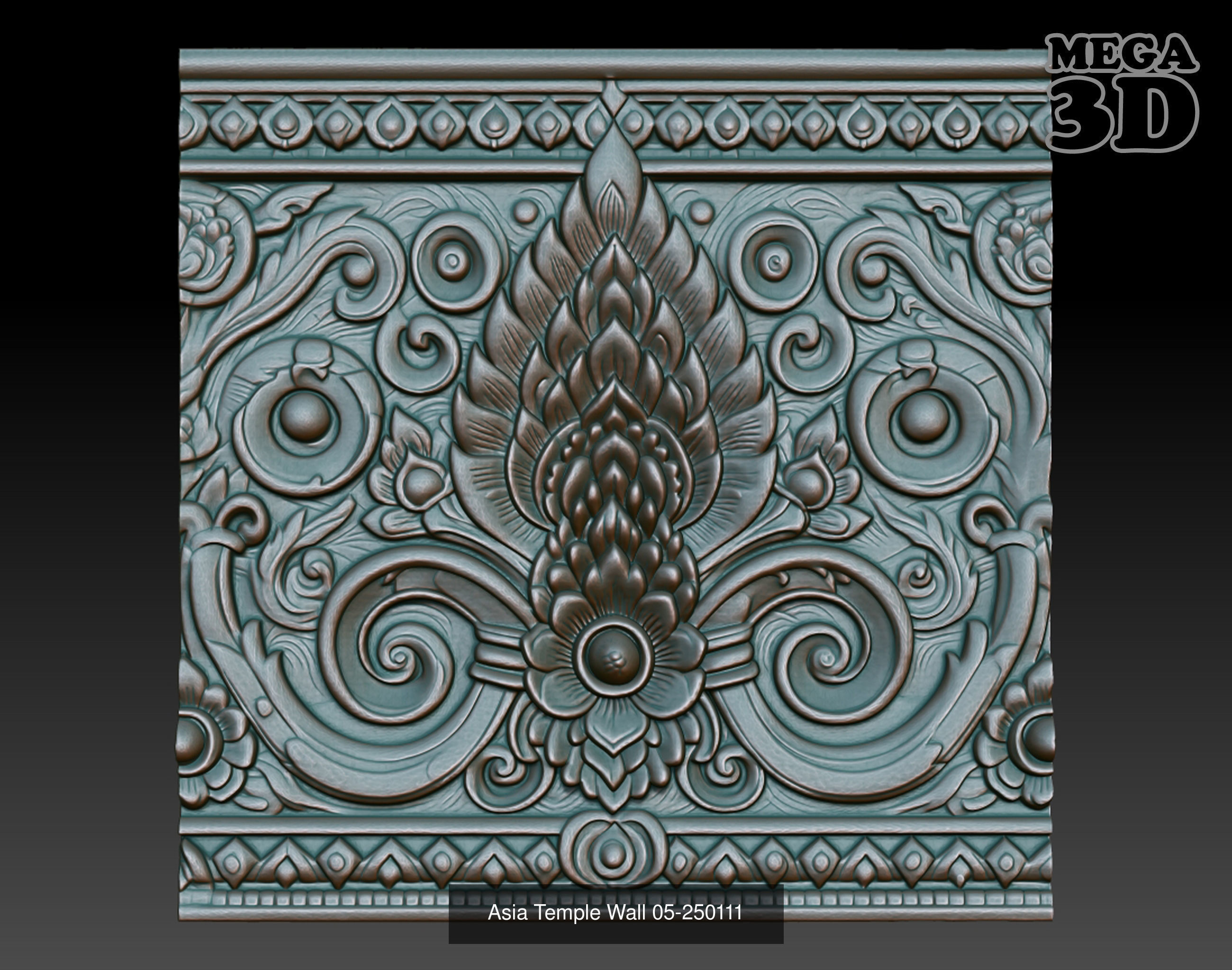 Asia Temple Wall Pack 250111 3D Model Collection_6