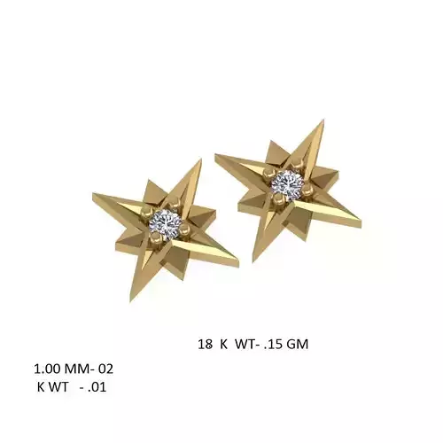 star stud earrings 3d model