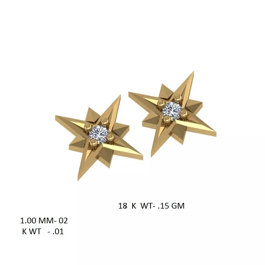 star stud earrings 3d model 3D print model_0