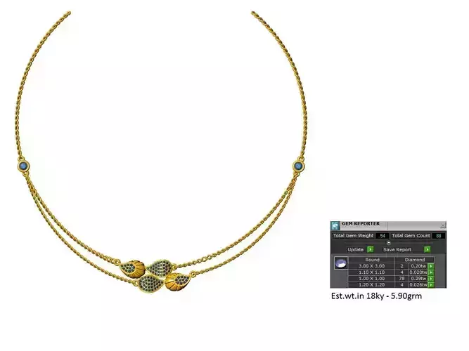 pear necklace 3d print model 