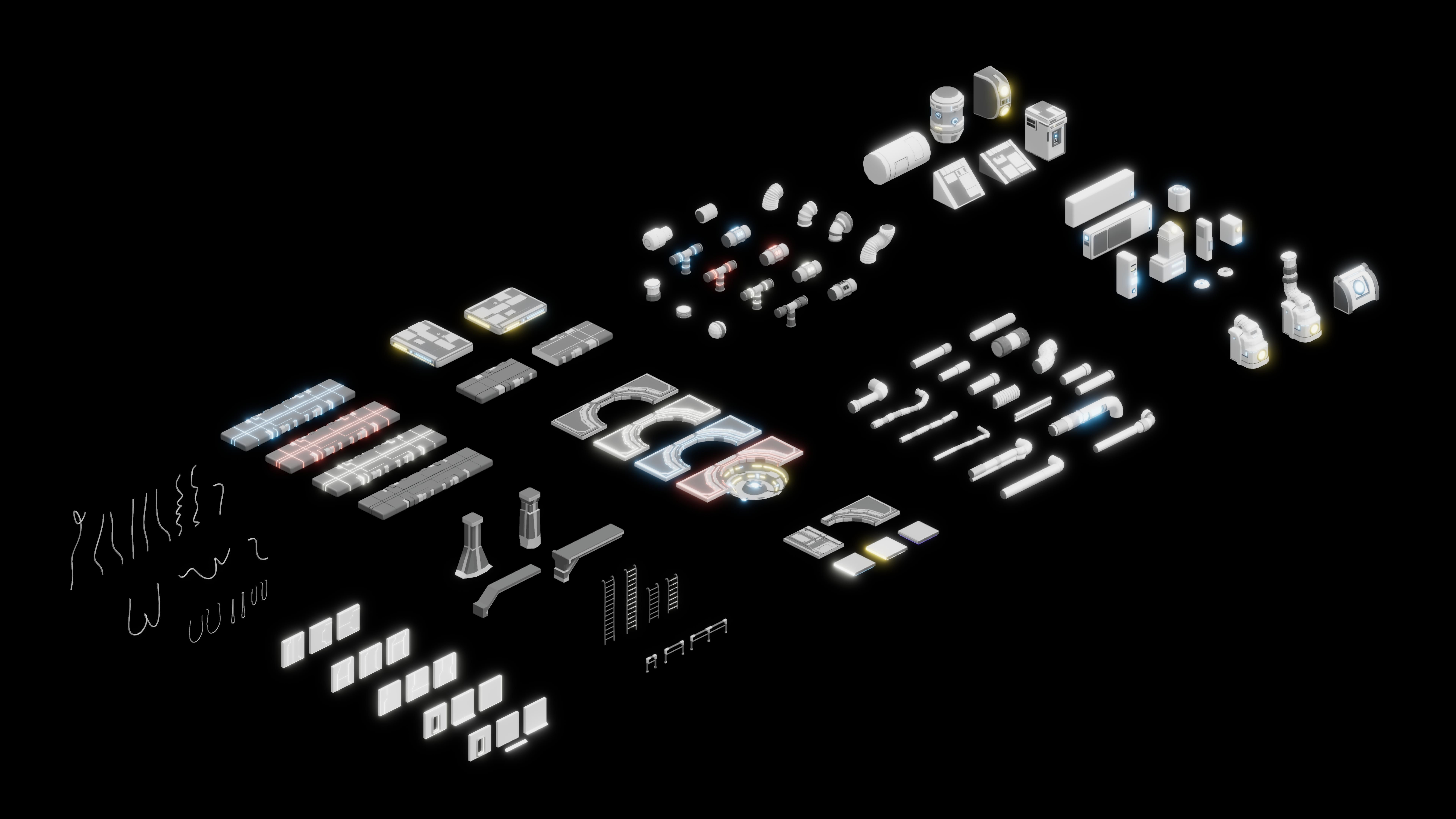 Scifi Station Vol 2 - Stylized Low Poly 3D Art Asset Pack Low-poly 3D model_4